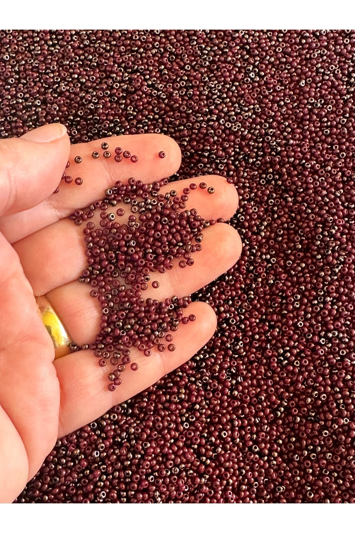 35 GR 1. KALİTE KUM BONCUK TAKI OYA YAZMA BONCUĞU KİREMİT
