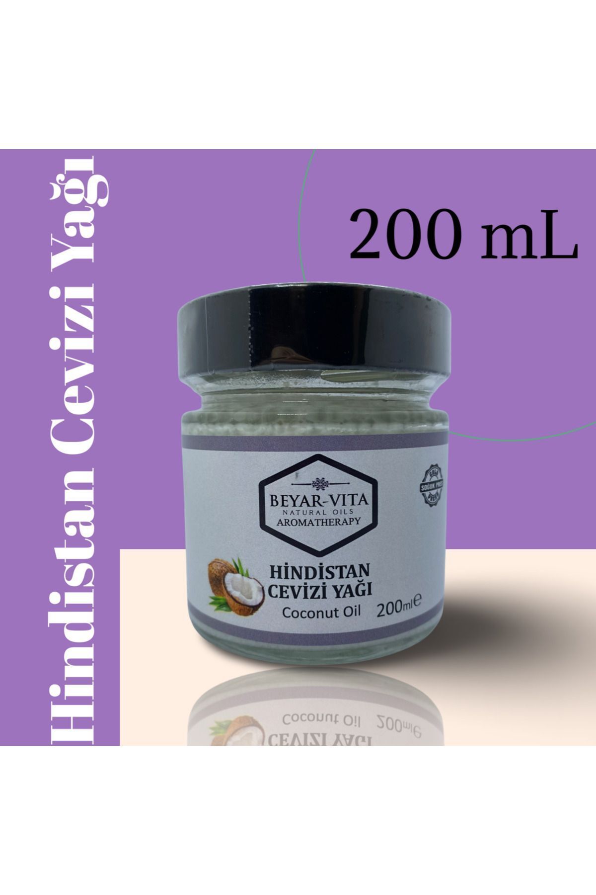 روغن نارگیل، 200 میلی لیتر فشرده سرد - روغن نارگیل BEYARVİTA