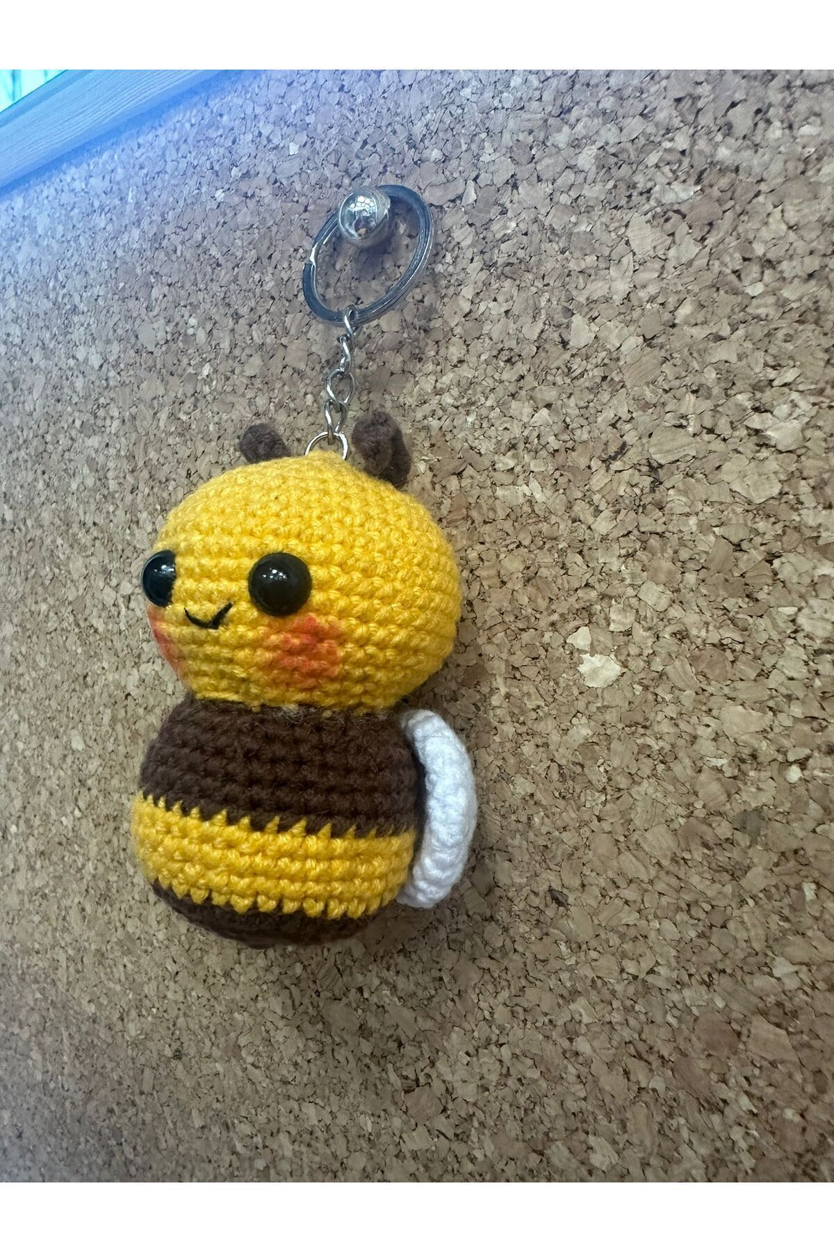 ZUĞA TAKI-Hand Knitted, Amigurumi Bee Keychain, Cute Bee, Car-Bag Ornament 3