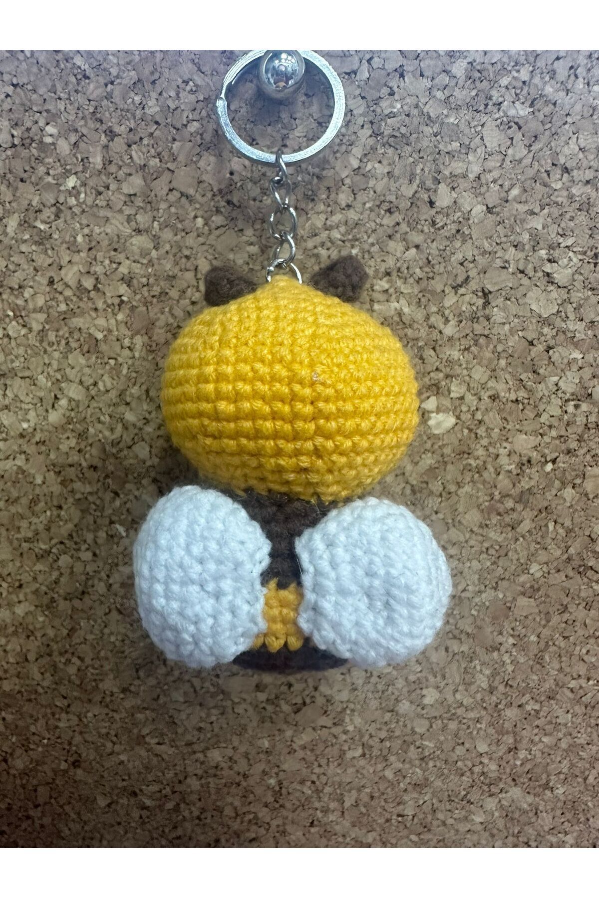 ZUĞA TAKI-Hand Knitted, Amigurumi Bee Keychain, Cute Bee, Car-Bag Ornament 4