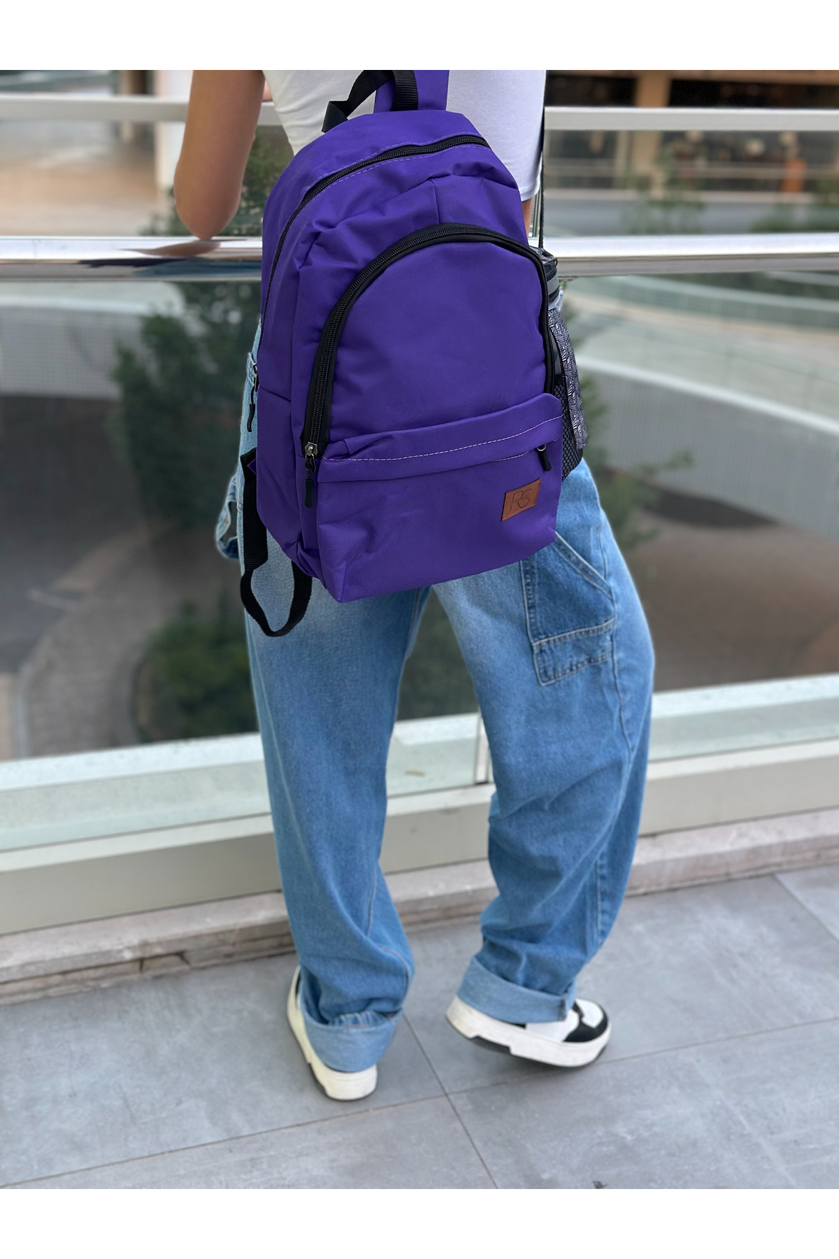 کوله پشتی زنانه بنفش KIRASE | KRSCNT171 اورجینال - تصویر 7