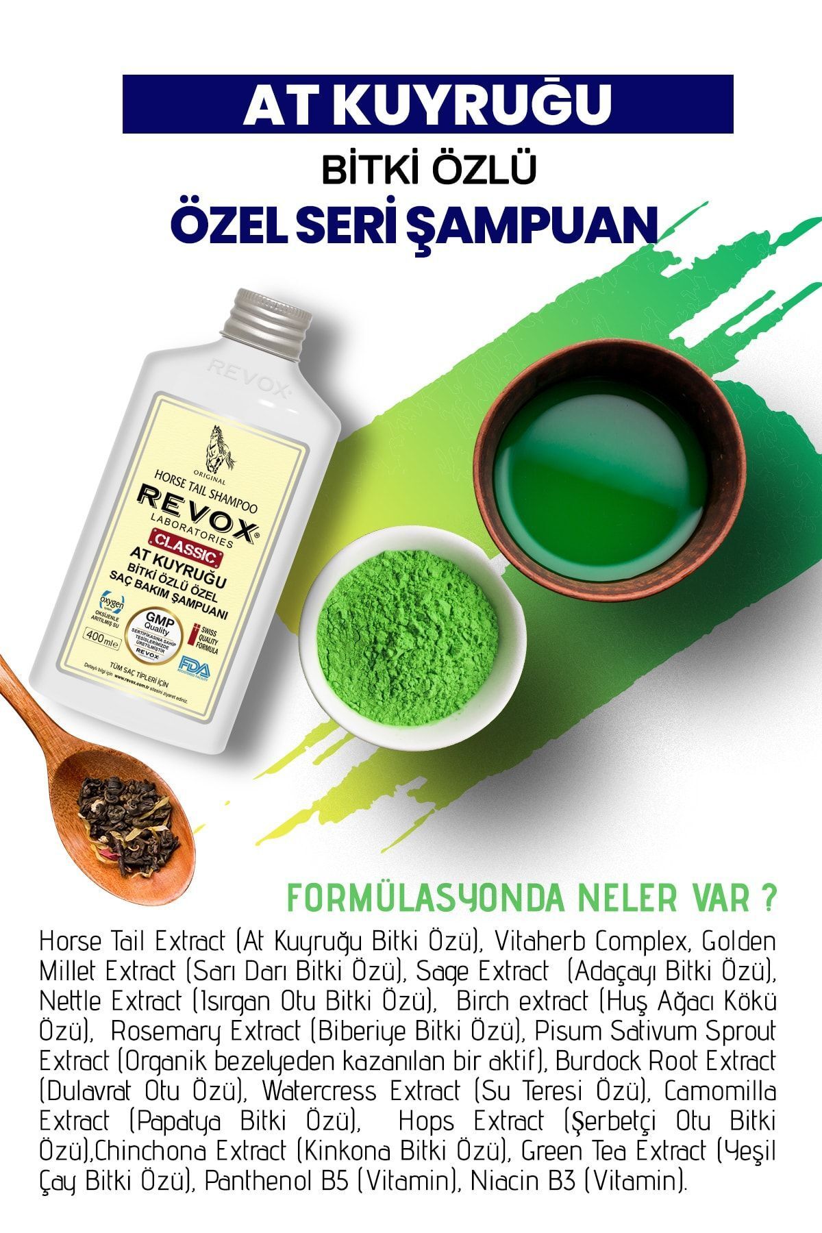 Saç Dökülmesini Engelleyen At Kuyruğu Bitki Özlü Şampuan 400 Ml 2 Adet - 3
