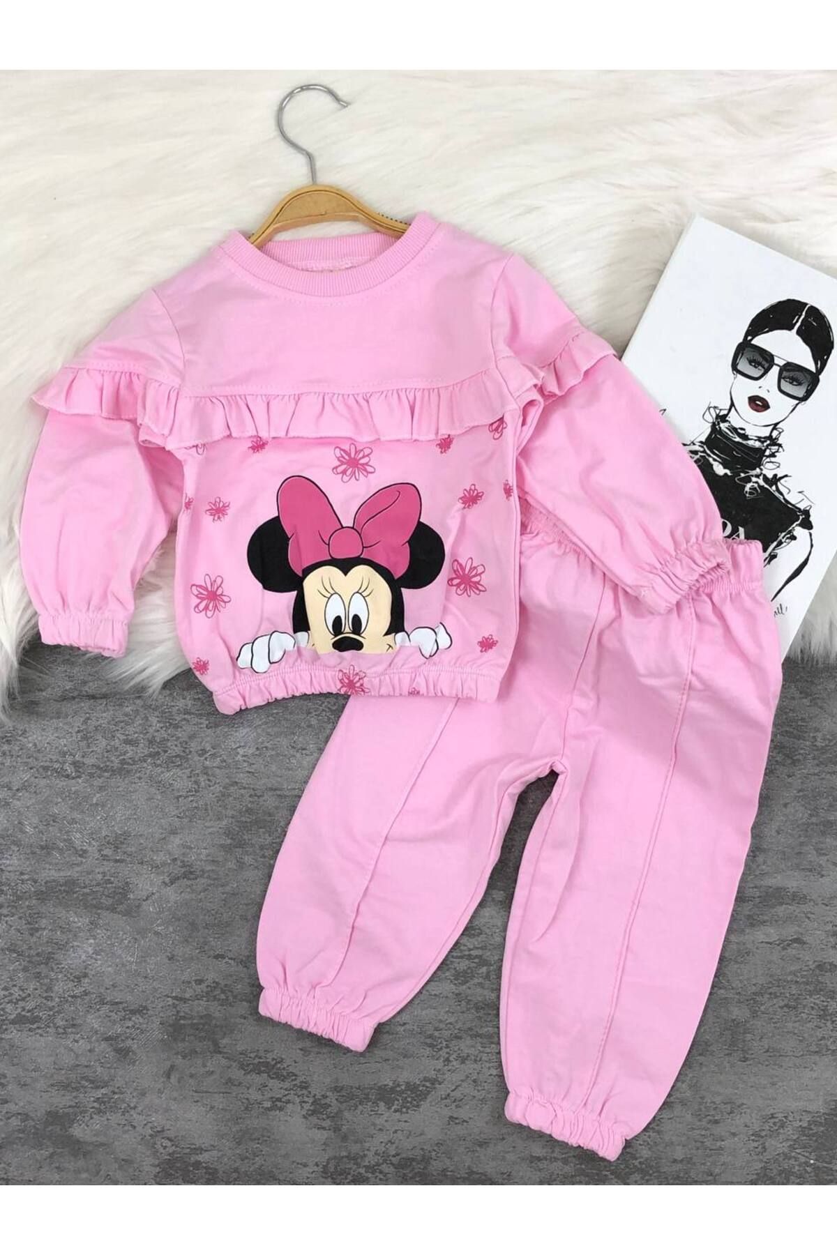 LADİN-Minnie Character Patterned Seasonal Top and Bottom Set 1