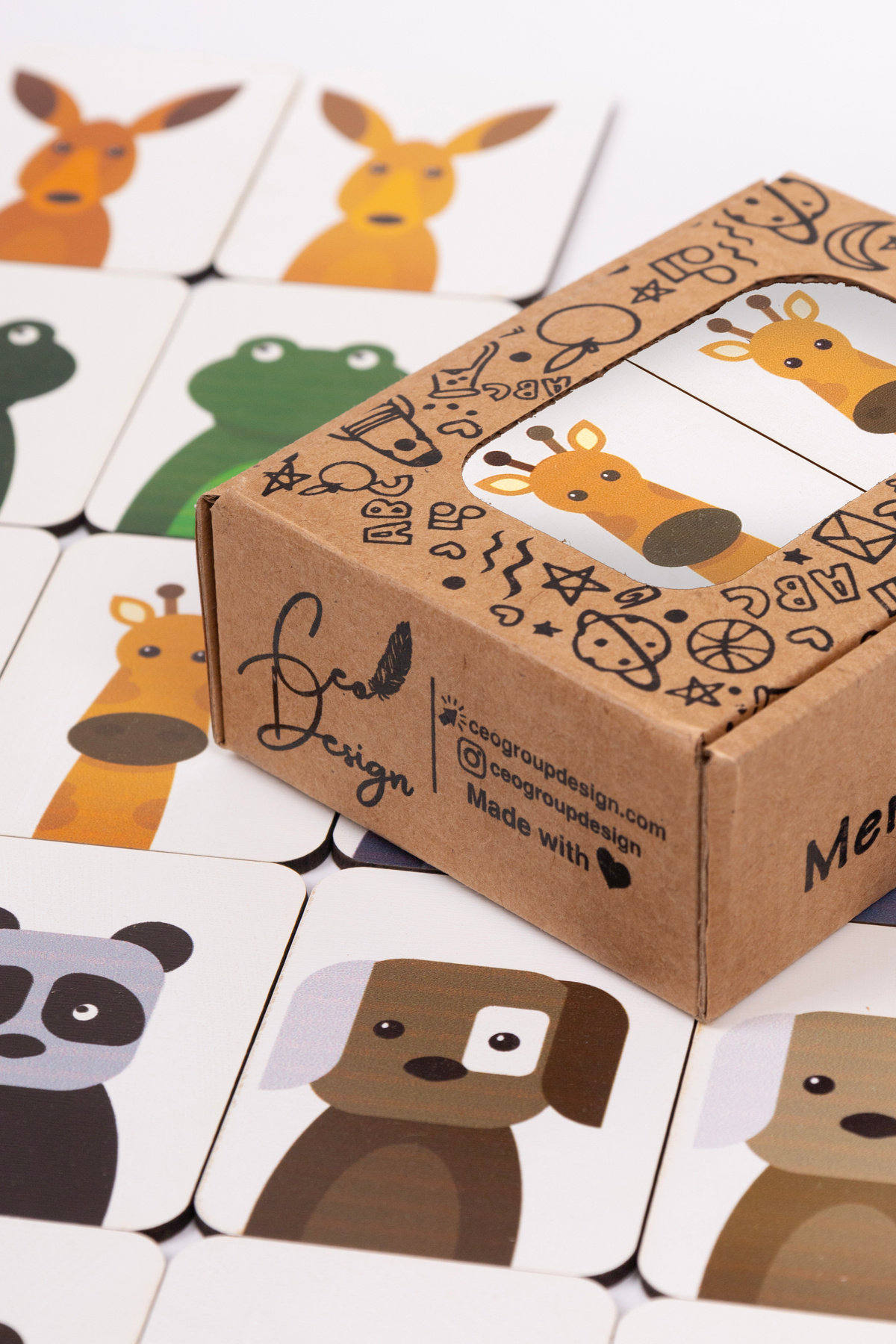 ceodesign Ahşap Eşleştirme Kartları Sevimli Hayvanlar Montessori Oyuncak fotoğrafı 2 (önizleme)