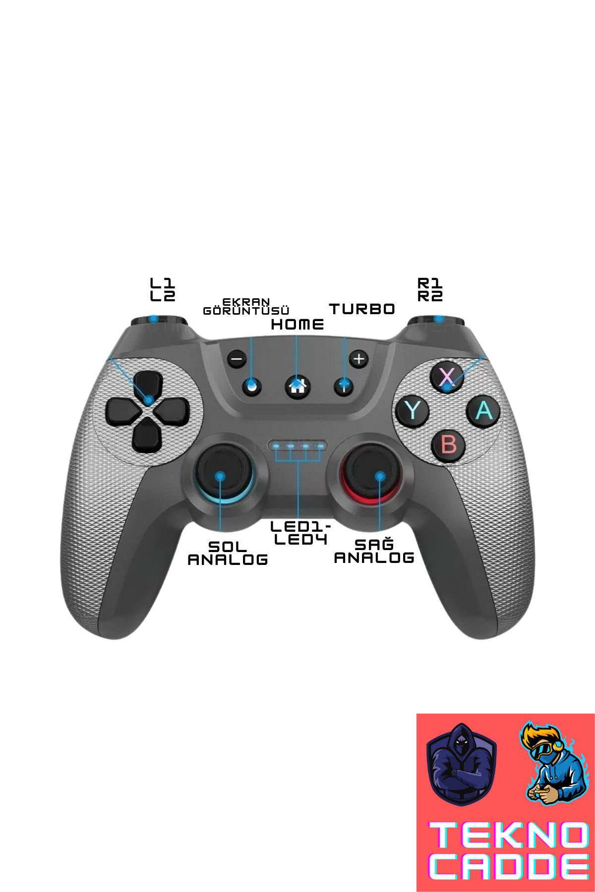 2.4G Kablosuz PC-LAPTOP-Android TV-TVBOX-TABLET TELEFON Uyumlu 2 Adet Joystick Kol 7
