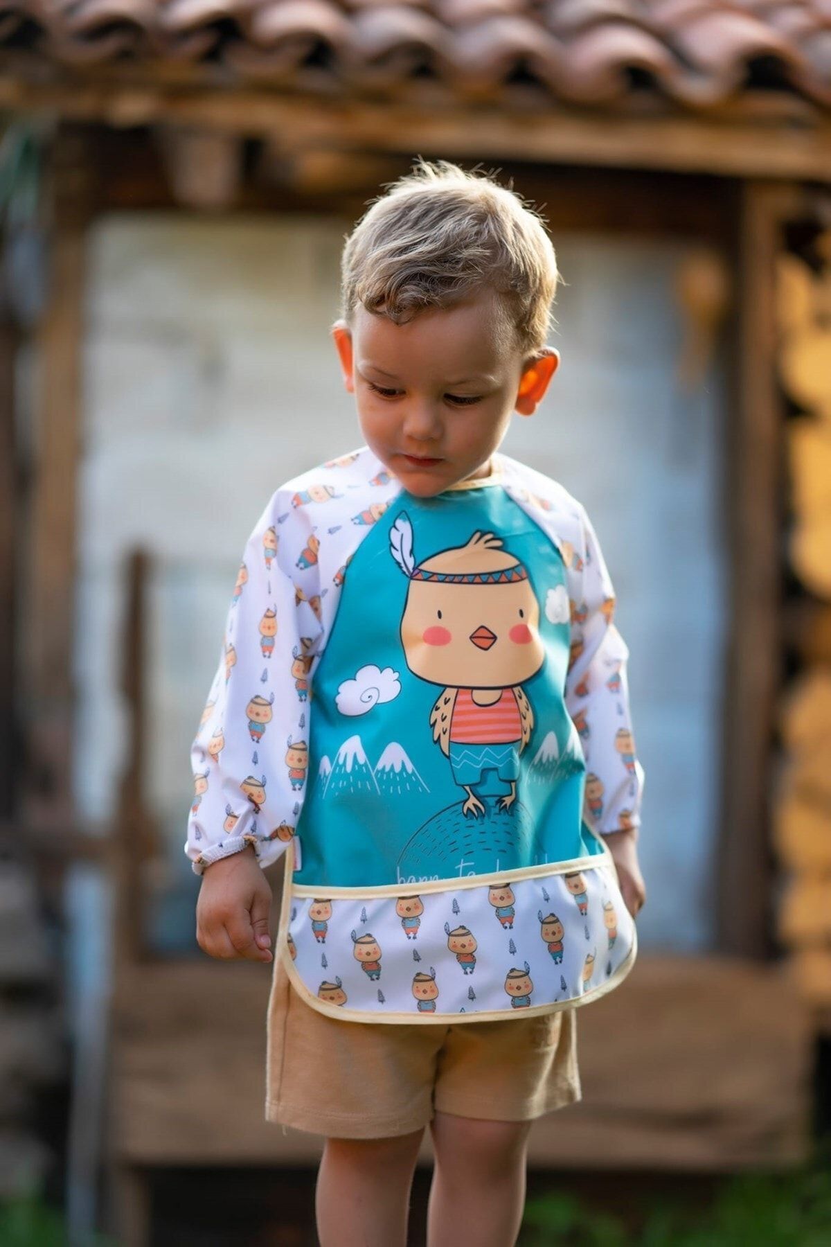 dubi baby 2 Li Tavşan Ve Civciv Desen Bebek Mama Önlüğü 6-24 Ay fotoğrafı 3 (önizleme)