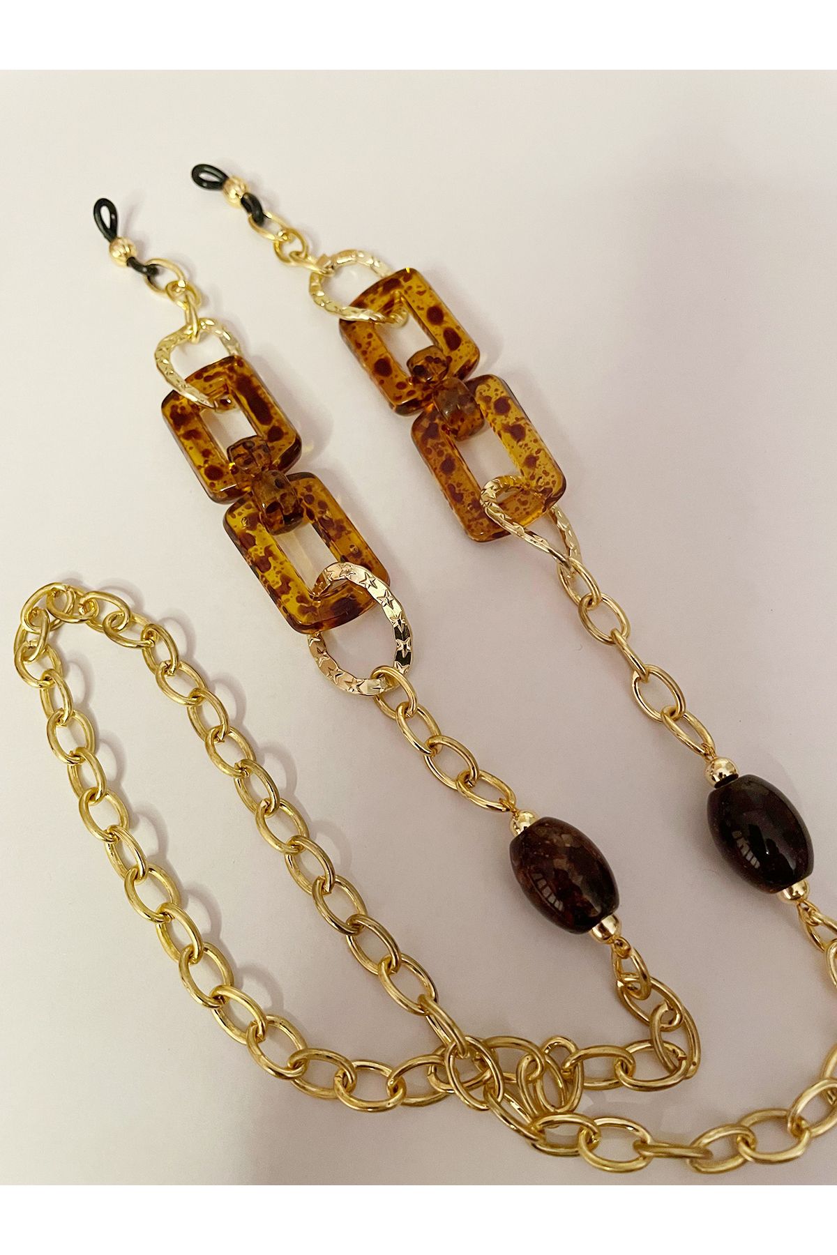 THİNBLACK-Leopard Patterned Acrylic Glasses Chain 1