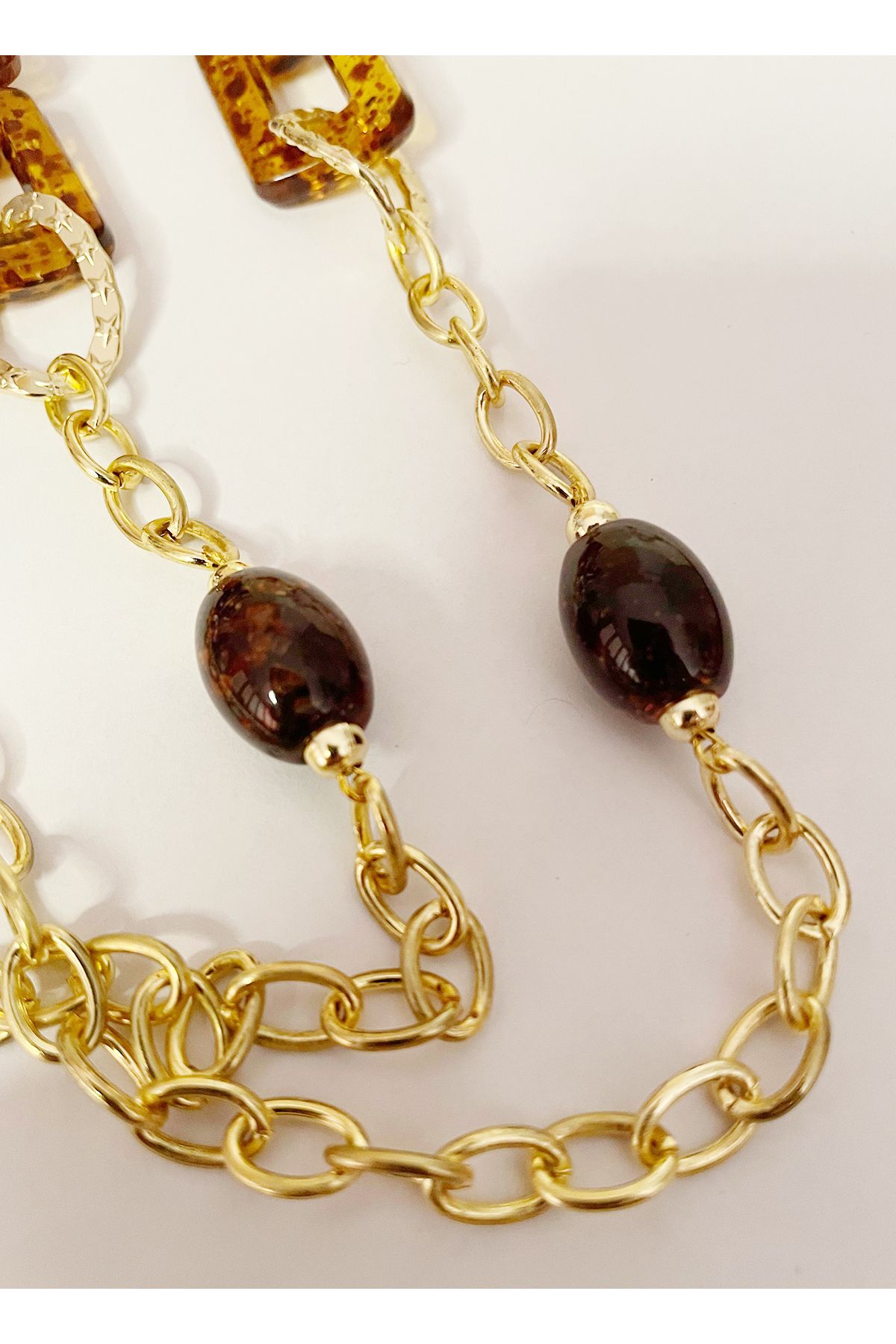 THİNBLACK-Leopard Patterned Acrylic Glasses Chain 3