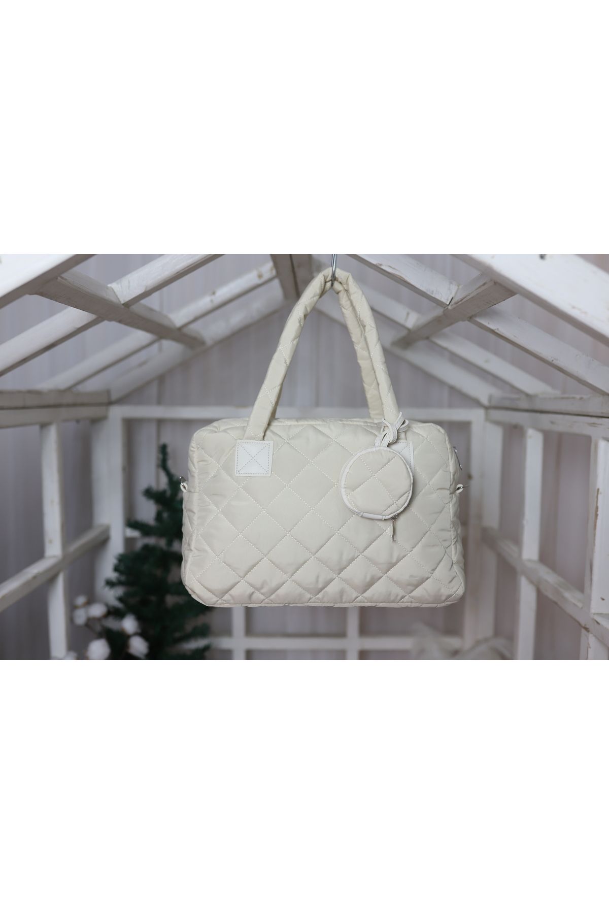 Elentra-Large Size Quilted Patterned Puff Shoulder Bag - with Wallet 1