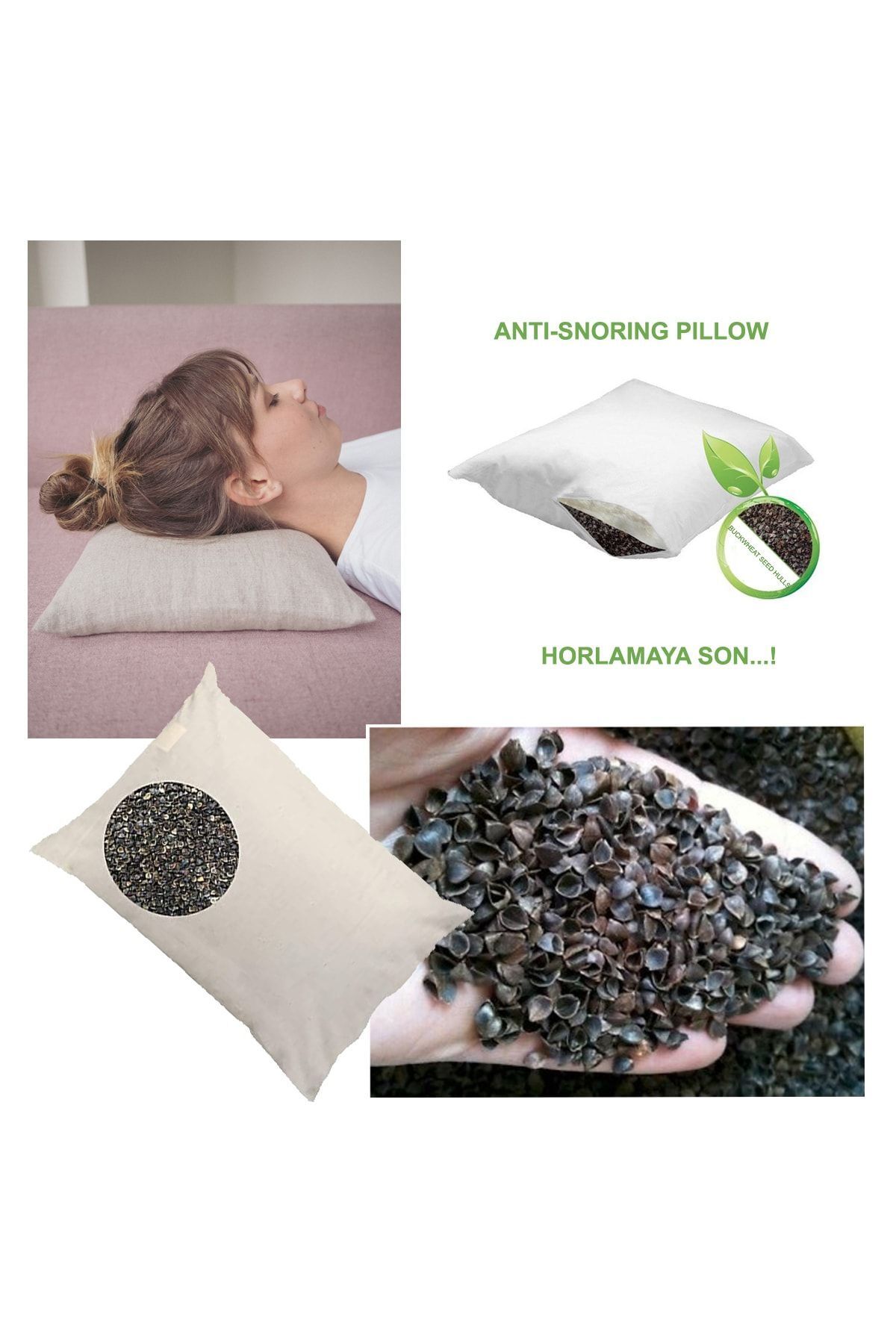 BON E Buckwheat Filled Snoring Pillow with Buckwheat Shell Filling Trendyol