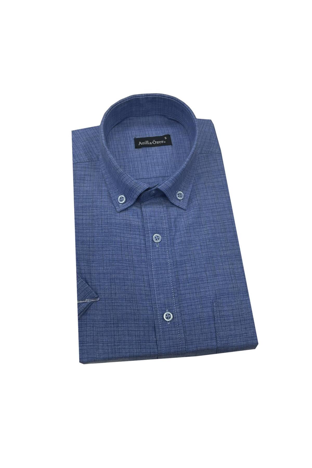 پیراهن مردانه آبی ATİLLA ÖZER | 6788 اورجینال - تصویر 2