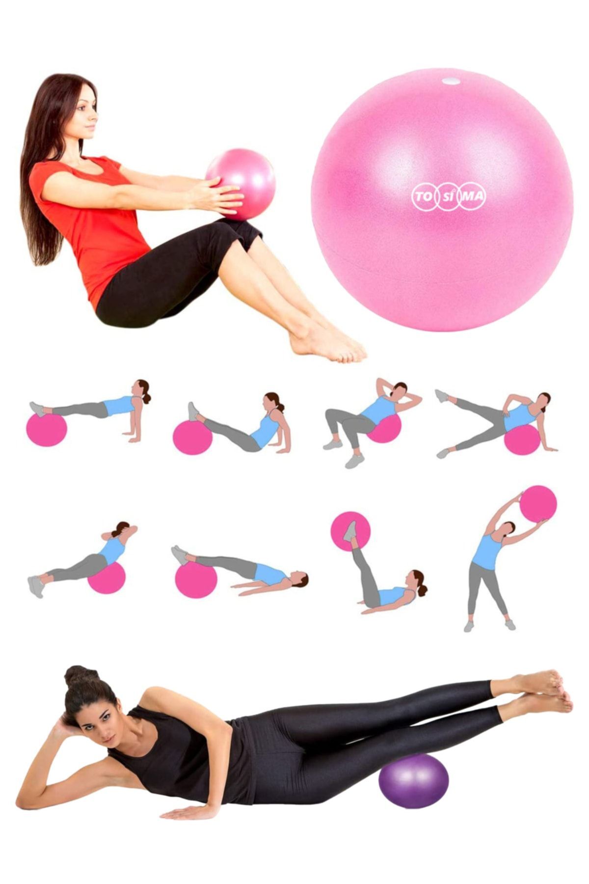 Tosima 25 Cm Pilates Topu Mini Pilates Topu Mini Pilates Ball Jimnastik Topu Egzersiz Topu