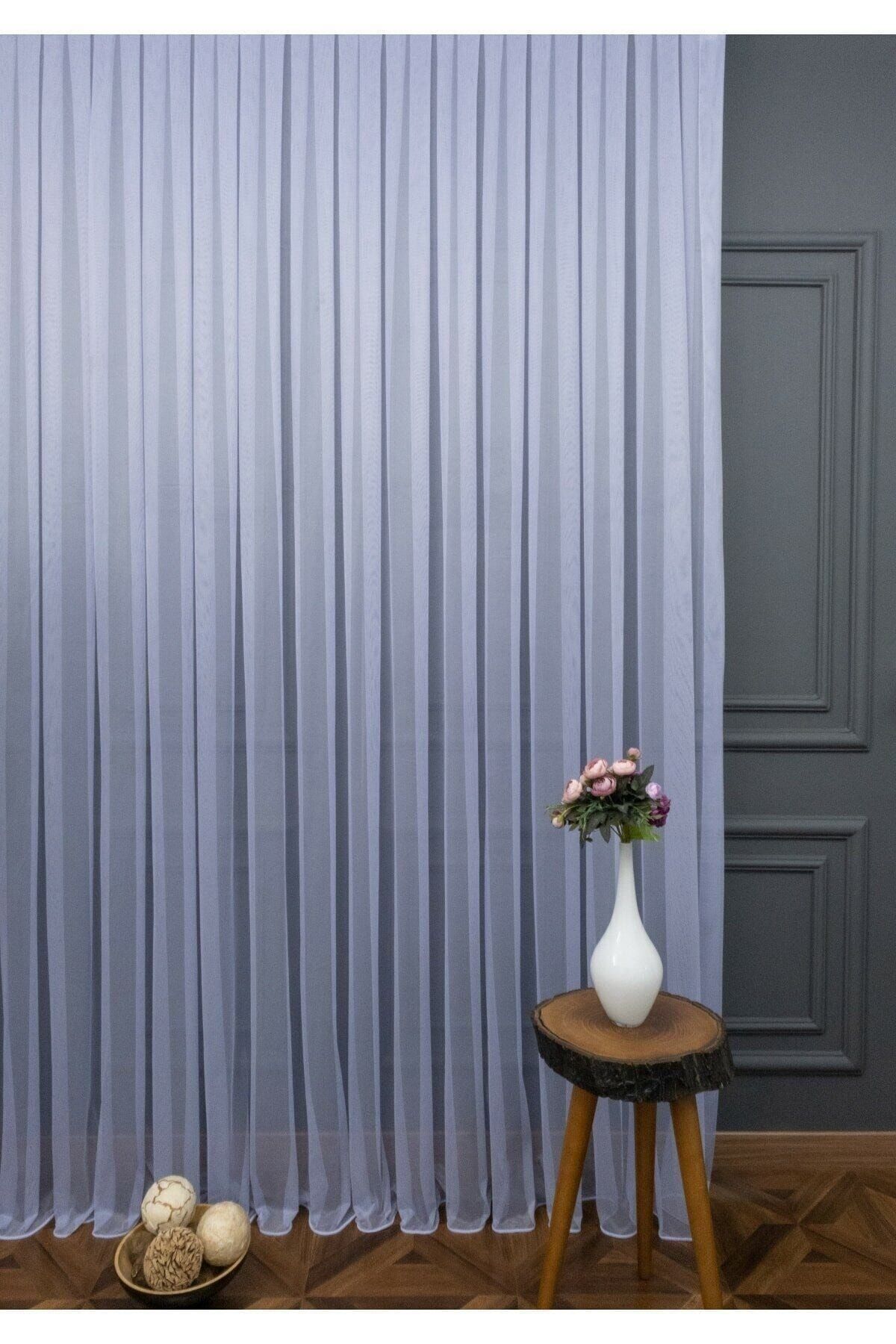elision home-Light Lilac Grek Tulle Curtain - 350x250cm, Sparse Pleat, 1/2 1