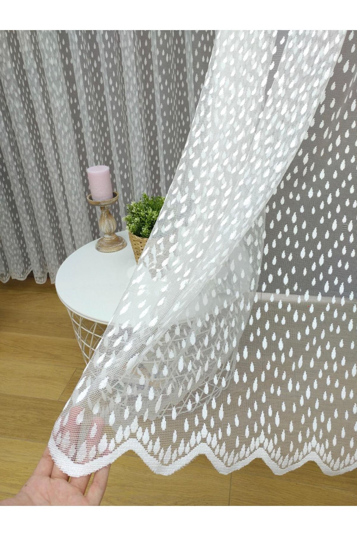 elision home Perdele Din Tul Din Dantelă Cu Model Sportiv, 150x270, Plisat Rar, 1/2 - 100 x 250