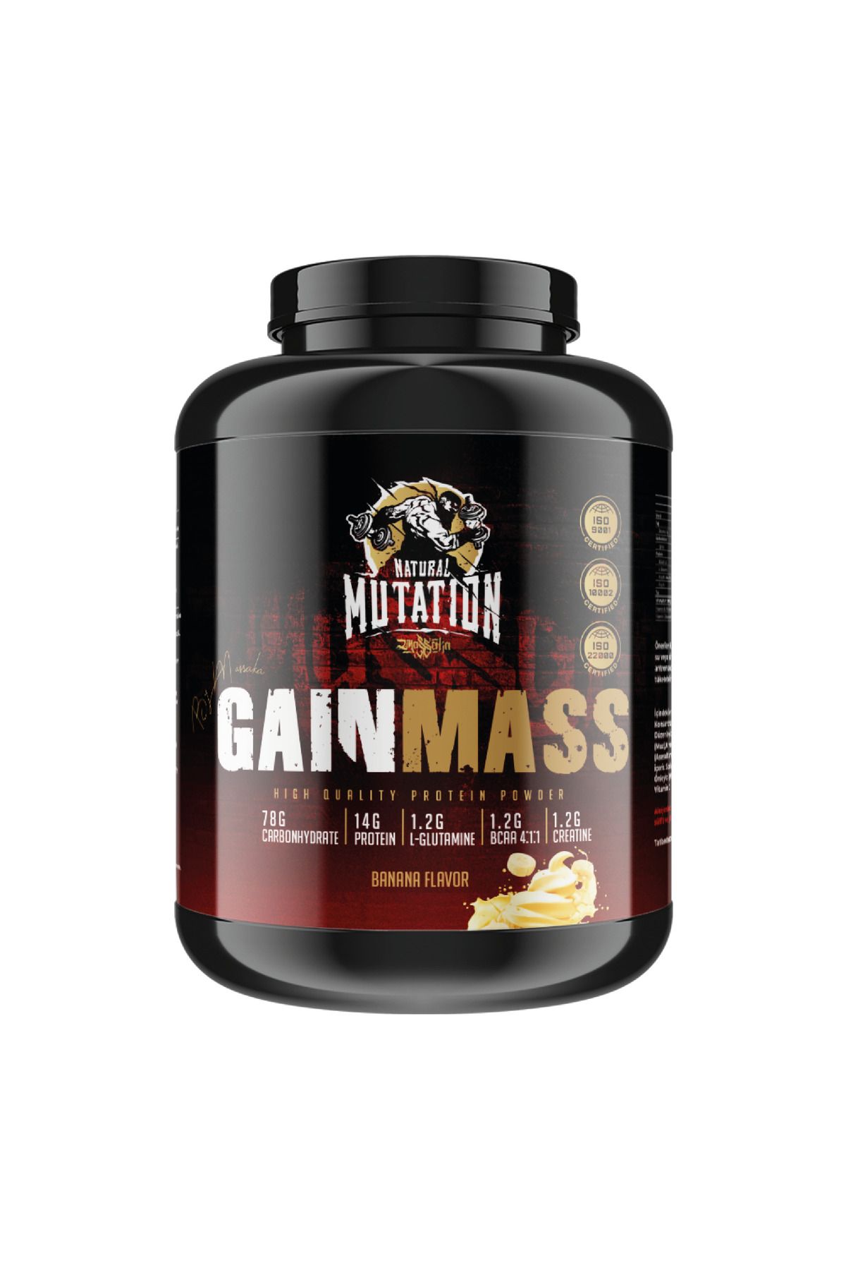 Natural Mutation Mass Gainer 3 KG 60 Servis Muz Aromalı Karbonhidrat Tozu Kilo Almaya Yardımcı Kütle Artırıcı