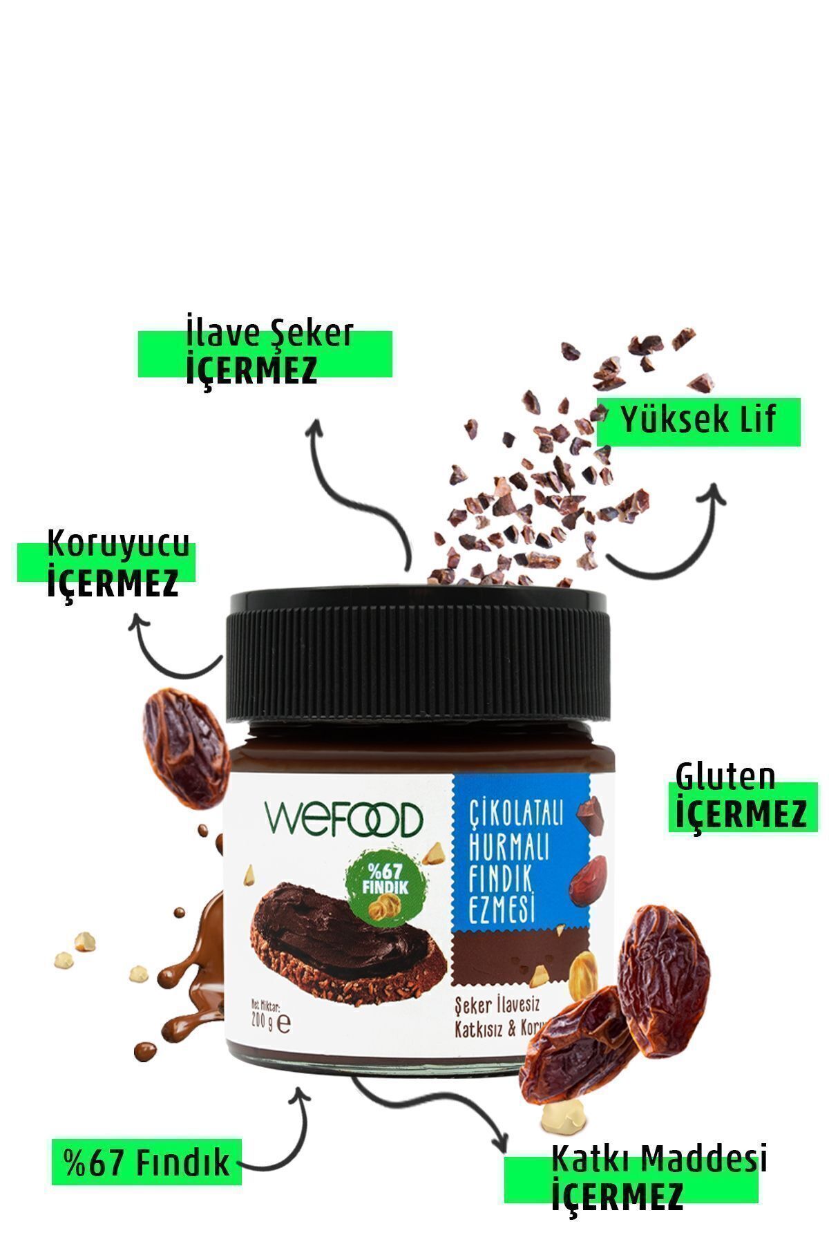 Chocolate Date Hazelnut Paste (Sugar-free, Additive-free) 200 gr