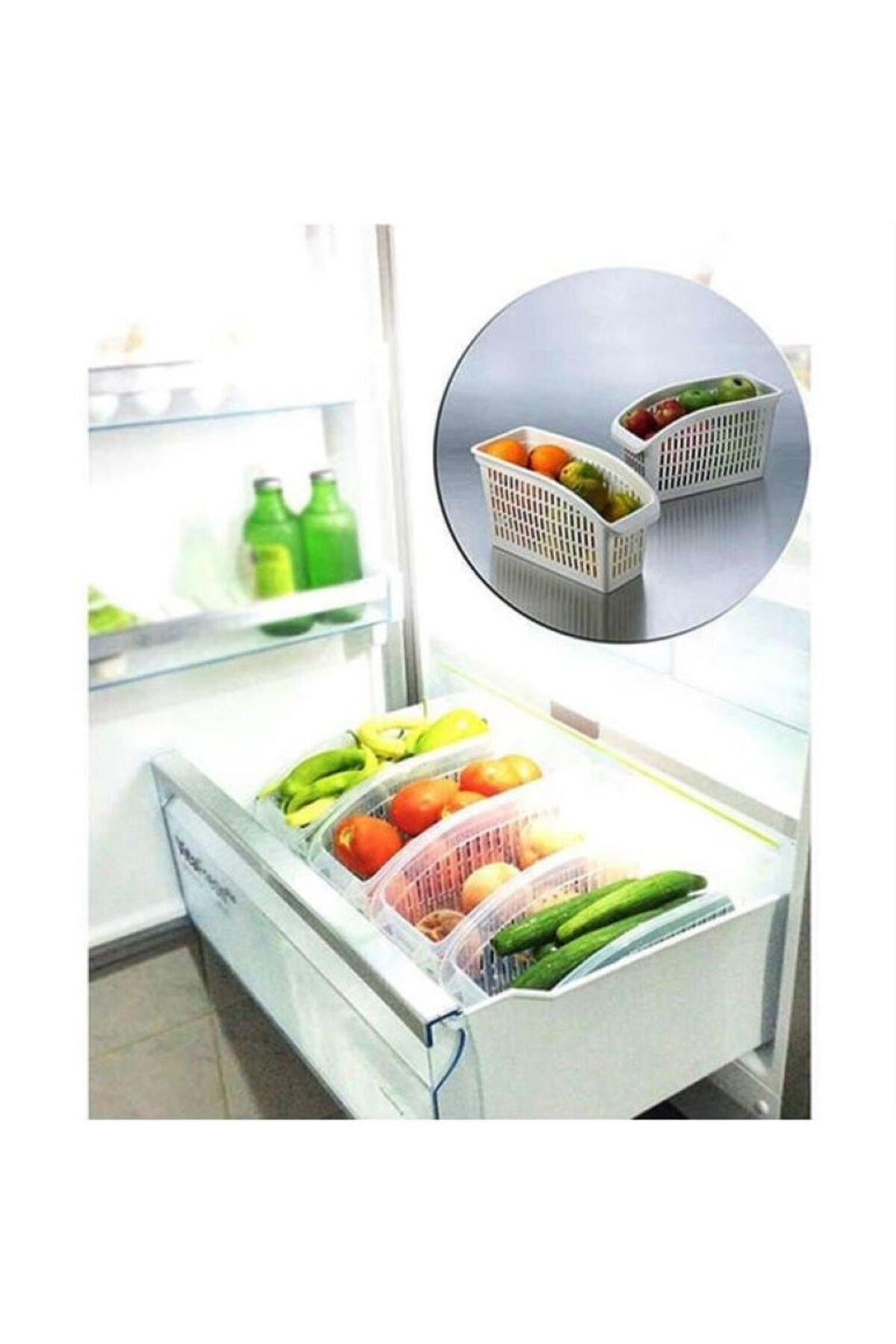 ERSAT HOME-Refrigerator Shelf Organizer Fruit Vegetable Basket - Organizer Closet Organizer -142-3 4