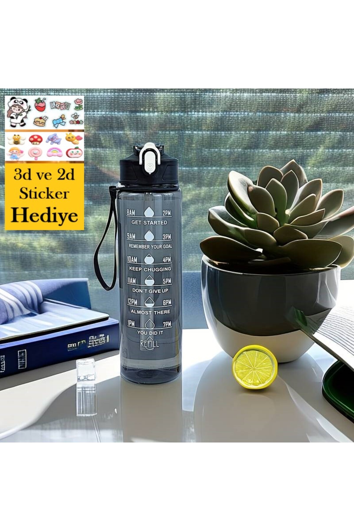 Duffa Motivasyonel Su Matarası Su Şişesi Suluk Tritan Spor Salonu Okul Su Şişesi Bpa Içermez Suluk