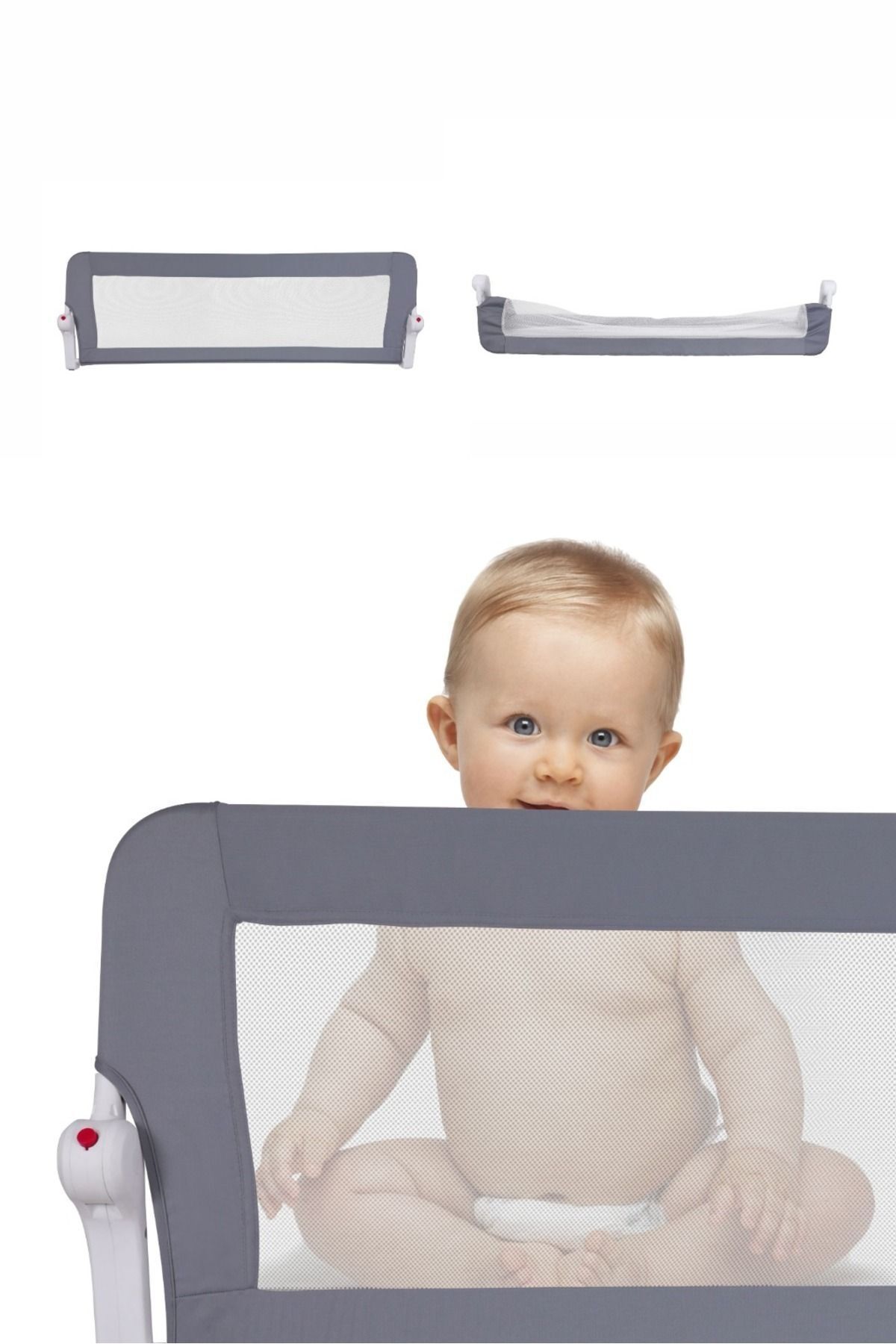 Bebeck 150cm. Gri , Katlanabilir, Yatak Bariyeri 150 Cm. Bariyer fotoğrafı 3 (önizleme)