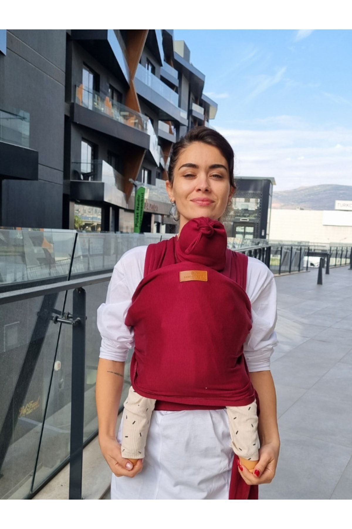 Boroosh Baby Esnek Bebek Sling/ Kese Ve Bere Hediyeli Bebek Taşıma Şalı(BORDO)/ Güvenli Çocuk Ürünü Sertifikalı fotoğrafı 6 (önizleme)