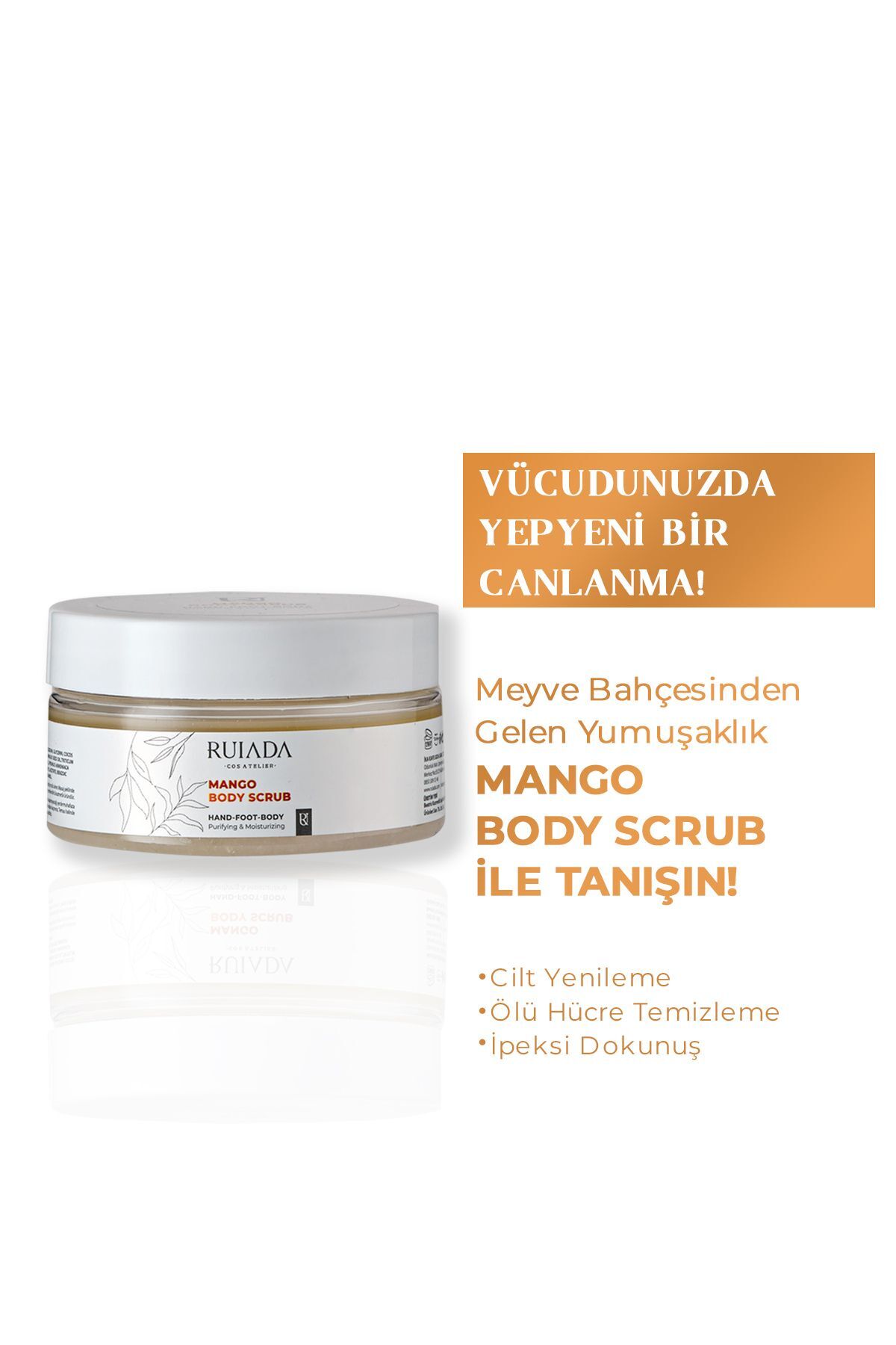 Mango Body Scrub Besleyici Arındırıcı Nemlendirici Vücut Peelingi 250 ml. (Hand-Foot-Body) — TYRU.158.19.07 — تصویر 3 از 9
