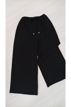 BRC Collection Kadın Siyah Beli Lastikli Geniş Paça Pantolon