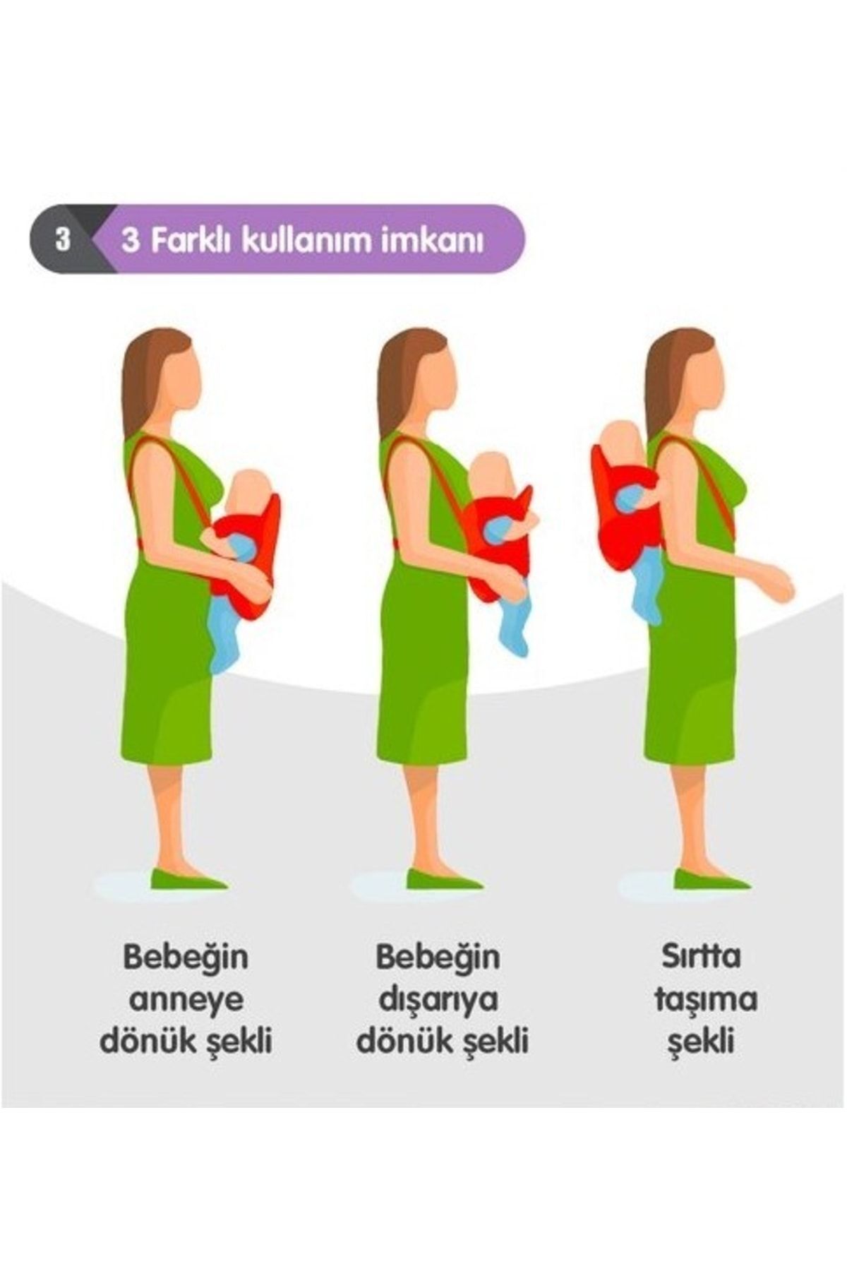 Baby Hugs Zero Plus Bel Destekli Her Yöne Kanguru Siyah fotoğrafı 3 (önizleme)