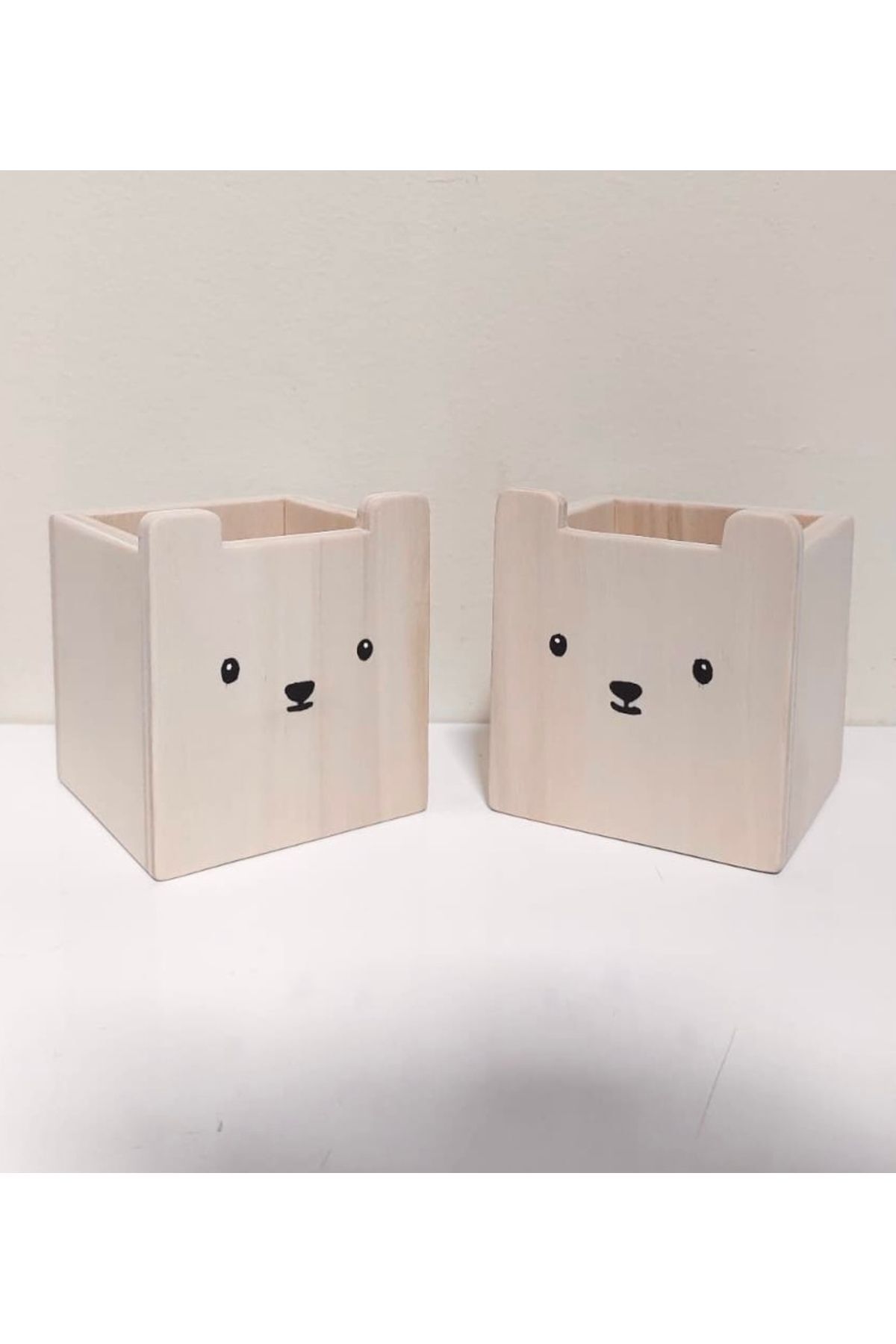 AFRALYAHOME Çocuk-bebek Odası Düzenleyici Ahşap Mobilya Kutu Çocuk Odası Dekorasyonu Kulaklı Dekoratif Kutu fotoğrafı 2 (önizleme)