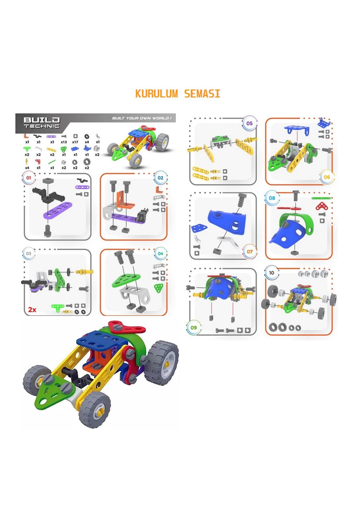 Sole-Build Technic Set, 63 Pieces Plug-in Rally Car Block Building Set 4