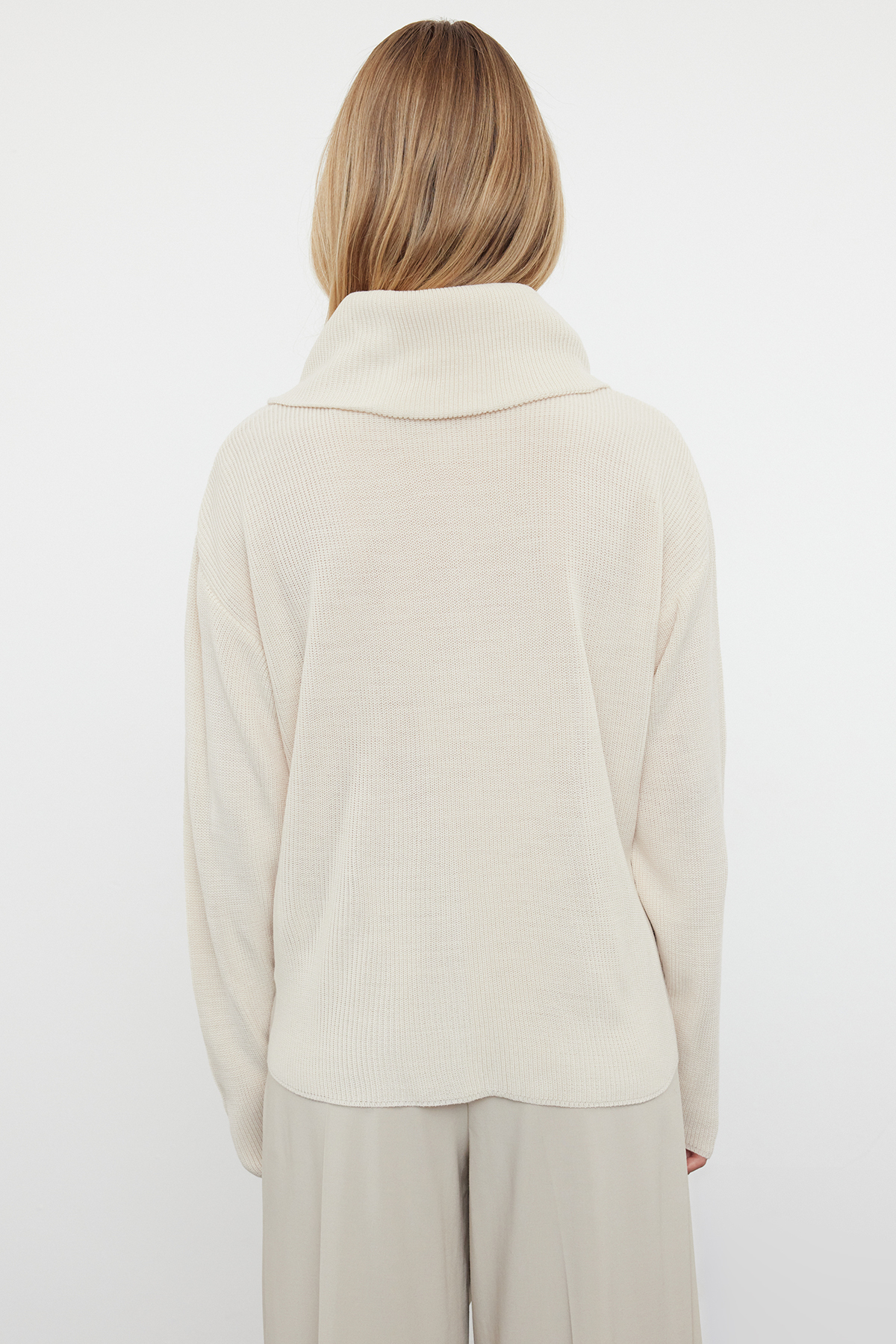 Trendyolmilla  Taş Geniş Kalıp Fermuar Detaylı Triko Hırka TWOAW23HI00189 - Görsel 5