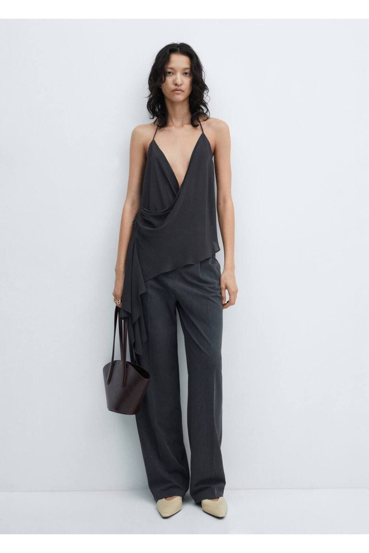 MANGO Woman-Blouse with Open Back Drape 2
