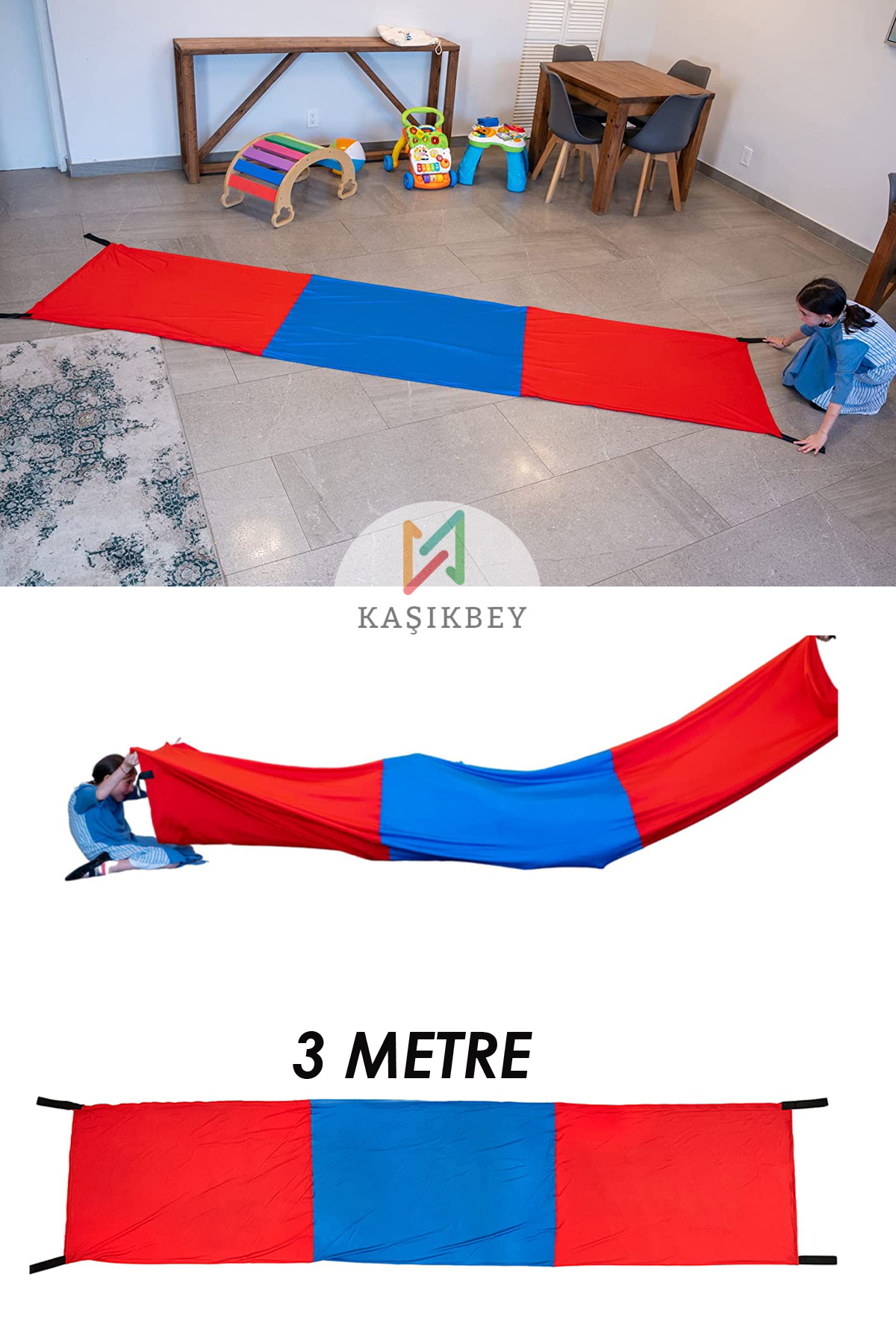 KAŞIKBEY Duyu Terapili Direnç Tüneli, Montessori Duyusal Eğitim Çocuk Oyun Tüneli, Oyun Çadırı  3 Metre fotoğrafı 6 (önizleme)