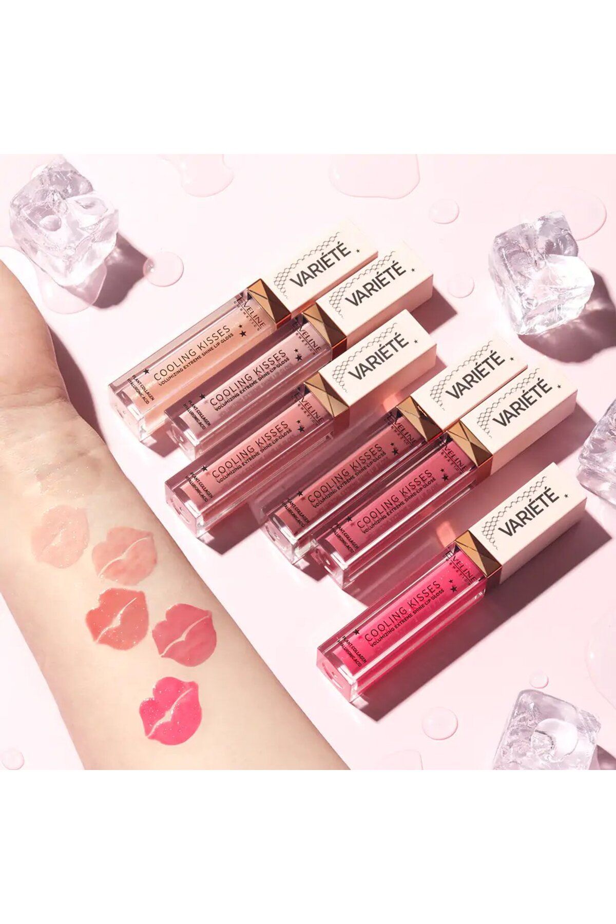 Eveline Cosmetics-Cooling Kissies - ملمع شفاه بالكولاجين وحمض الهيالورونيك 6.8 مل 5