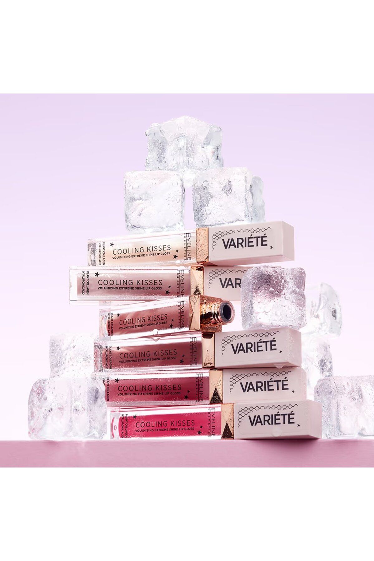 Eveline Cosmetics-Cooling Kissies - ملمع شفاه بالكولاجين وحمض الهيالورونيك 6.8 مل 4