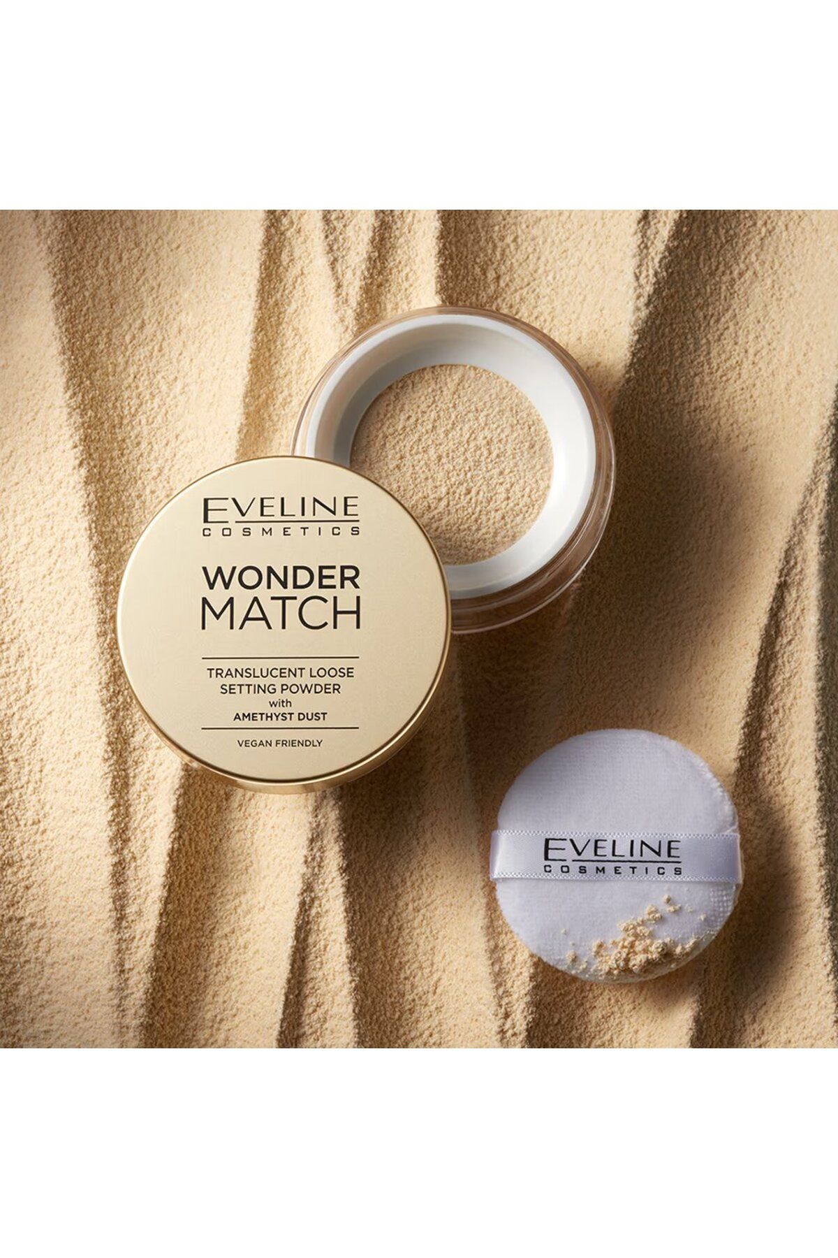 پودر وگان با پودر آمیتیست شفاف Wonder Match Eveline Cosmetics