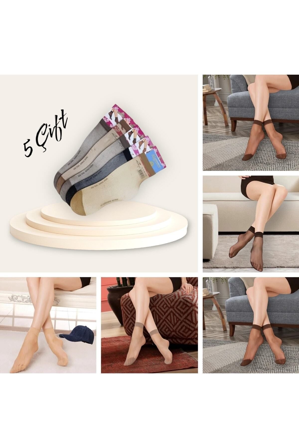 Algitsin O L A-Patternless 5-Piece Socks, Thin 20 Density 1