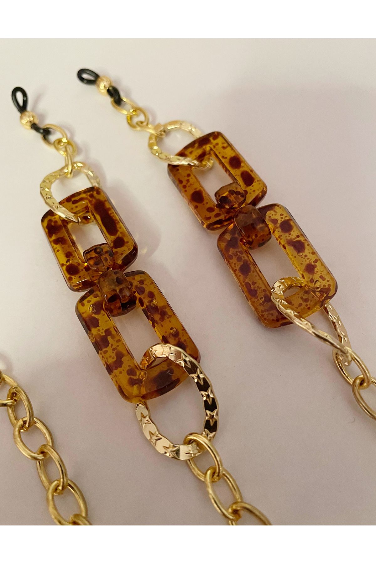 THİNBLACK-Leopard Patterned Acrylic Glasses Chain 2