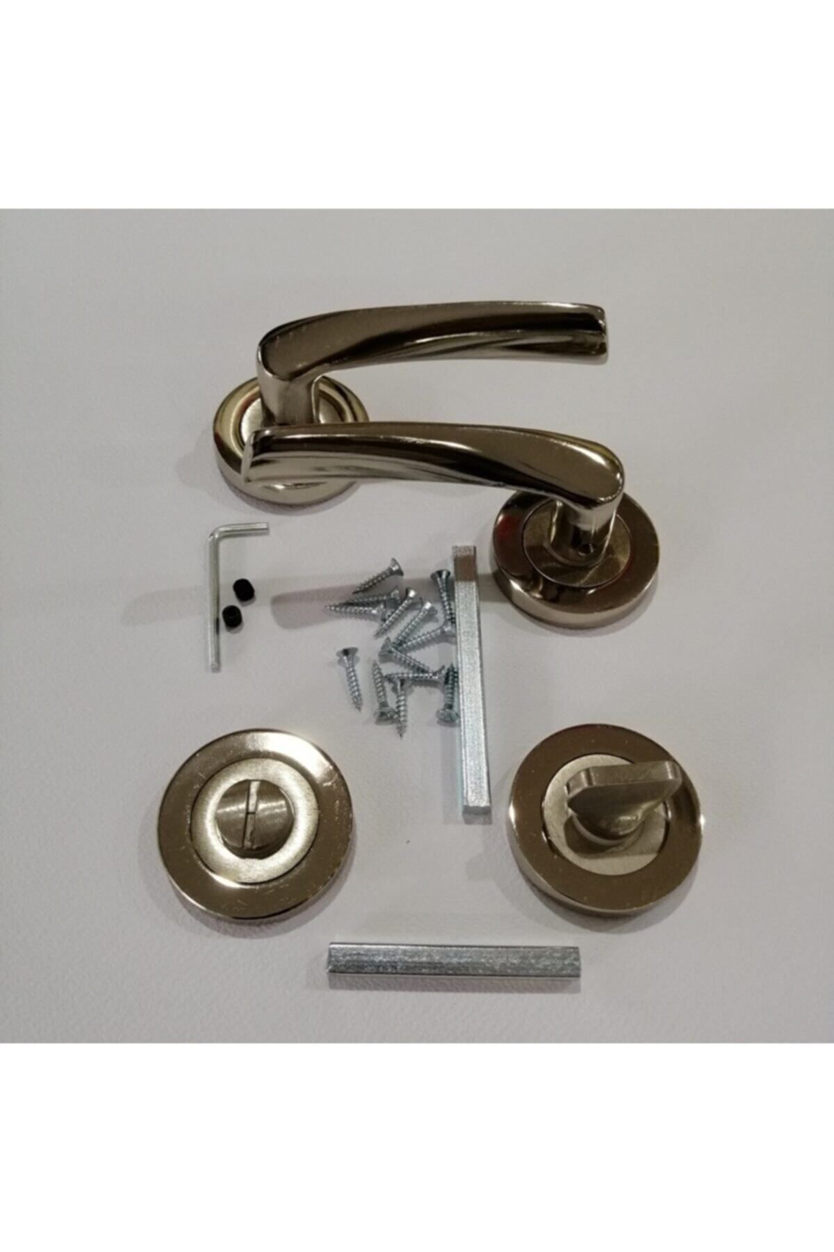 BDS-Bravo Badge Nickel Satin WC Door Handle Set - 1 Door 5
