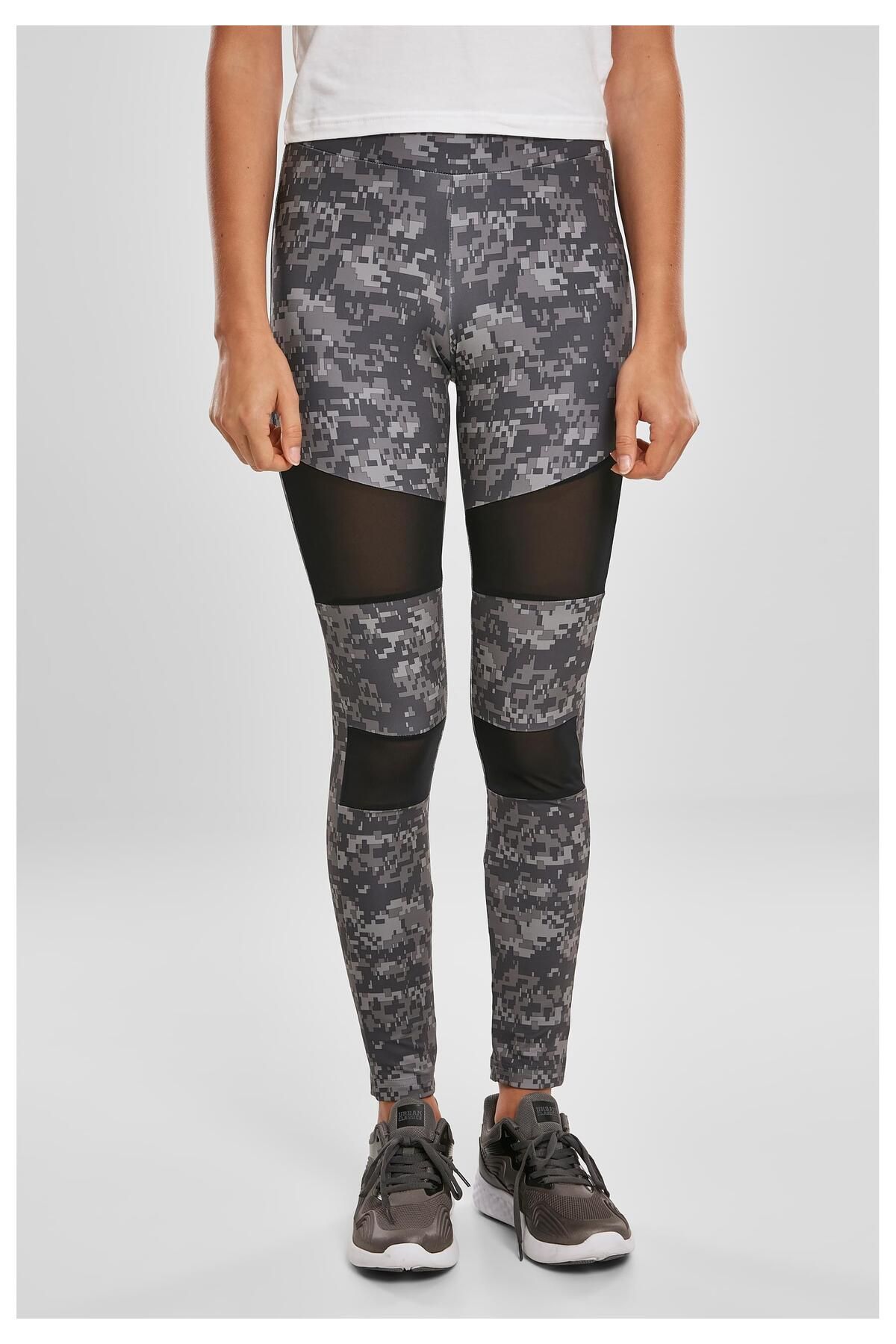 Urban Classics-Damen Kadın Camo Tech Mesh Tayt 8