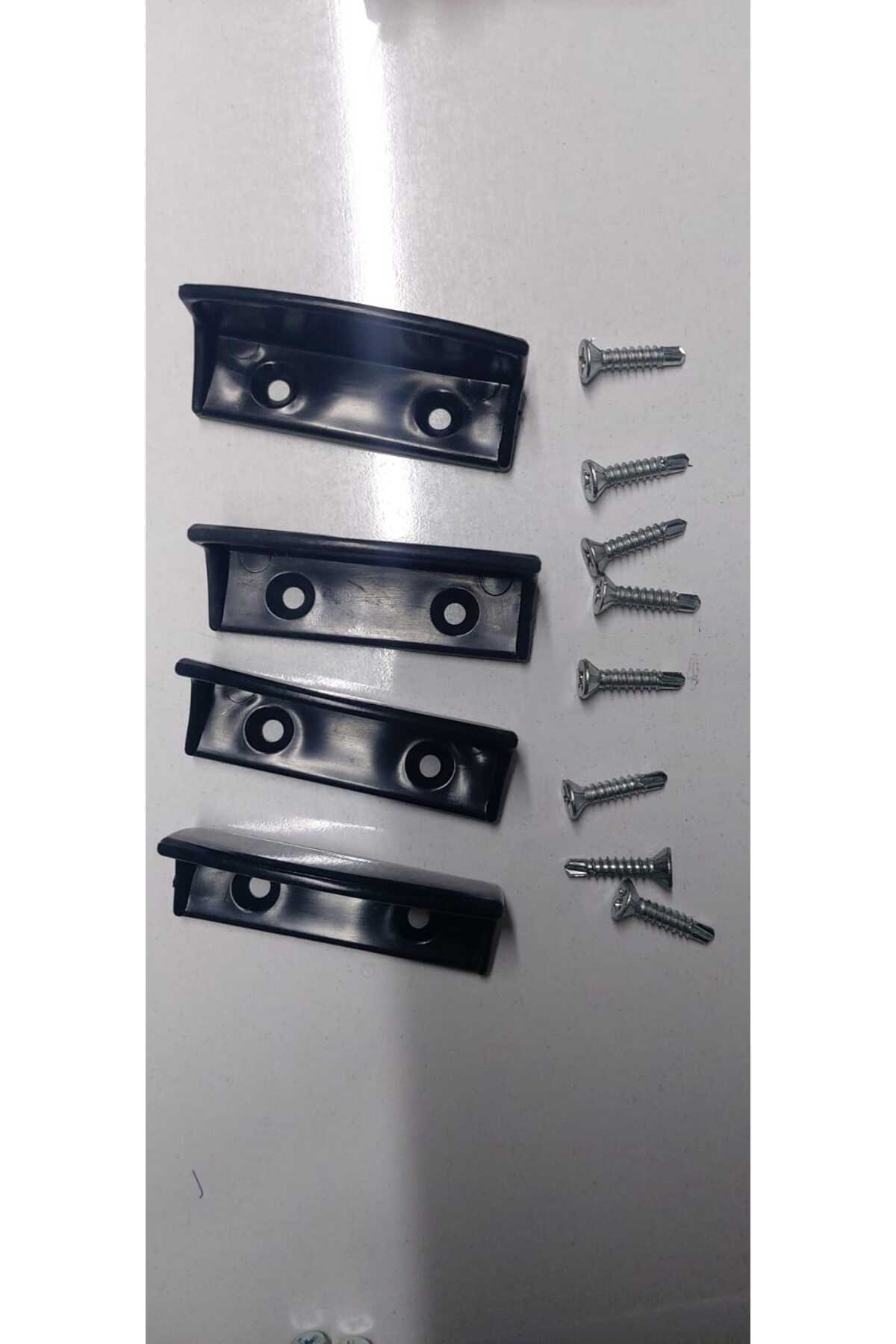 Van Aks Meşe Yapı SİNEKLİK KOL 4 LÜ  TUTAMAK ANTRESİT GRİ RENK 8 ADET 3.9X19 VİDA