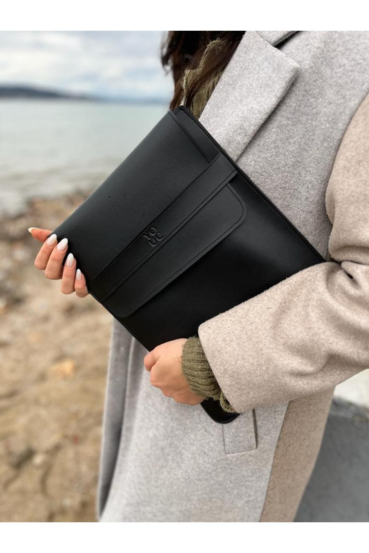 YOUC Design MacBook Pro Air Su geçirmez Laptop Kılıfı 13’ 14’ 15' inç Notebook Vegan Suni Deri Çanta