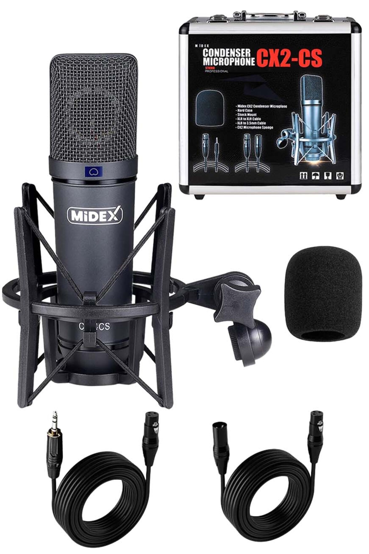 Midex CX2 Yüksek kaliteli Condenser Stüdyo Ses Kayıt Mikrofon Seti