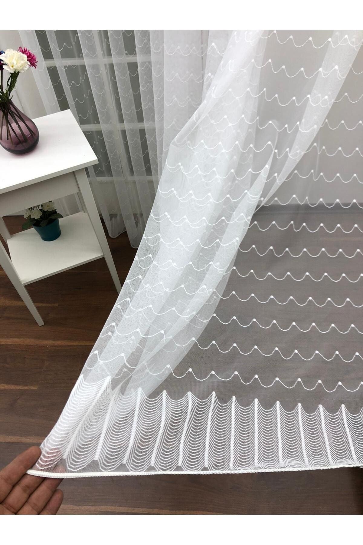 elision home Perdele Din Tul Din Dantelă Cu Model Sportiv, 400x260, Pliu Normal, 1/2,5 - 100 x 250