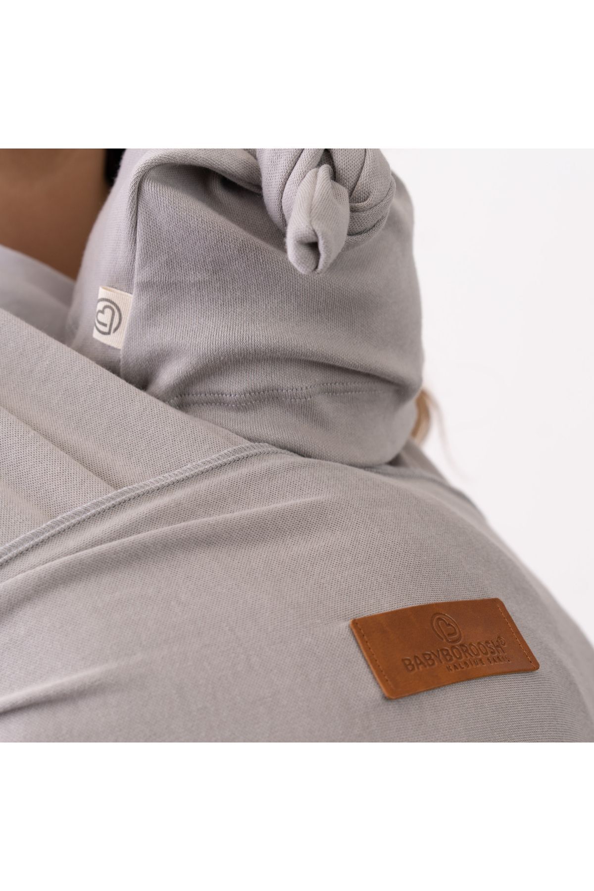 Boroosh Baby Yumuşak Bebek Sling %100 Pamuklu Kese Ve Bere Hediyeli Tatlı Gri Bebek Taşıma Şalı /oeko-tex fotoğrafı 7 (önizleme)