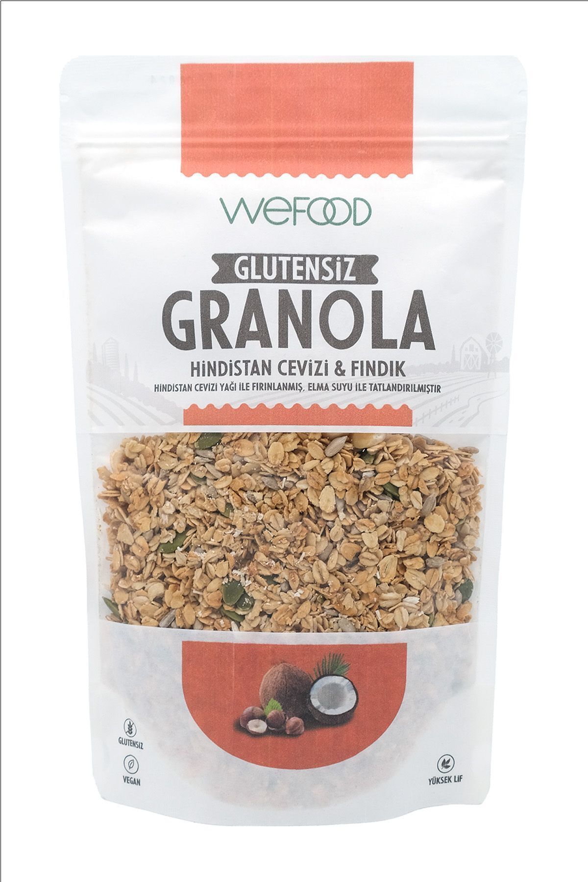 Wefood Glütensiz Granola Hindistan Cevizi & Fındık 250 gr