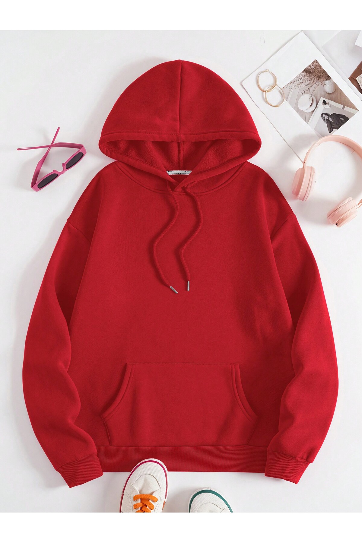 EYAX MODA Unısex Rahat Kesim Sweatshirt- Kapüşonlu Sweatshirt görsel 3