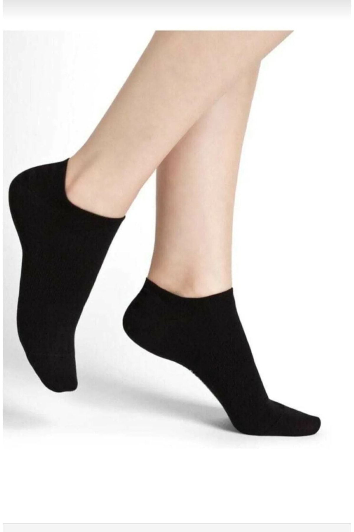 10 Lu Unisex Spor Kadin Erkek Siyah Patik Çorap — görsel 1 · 3214836585105