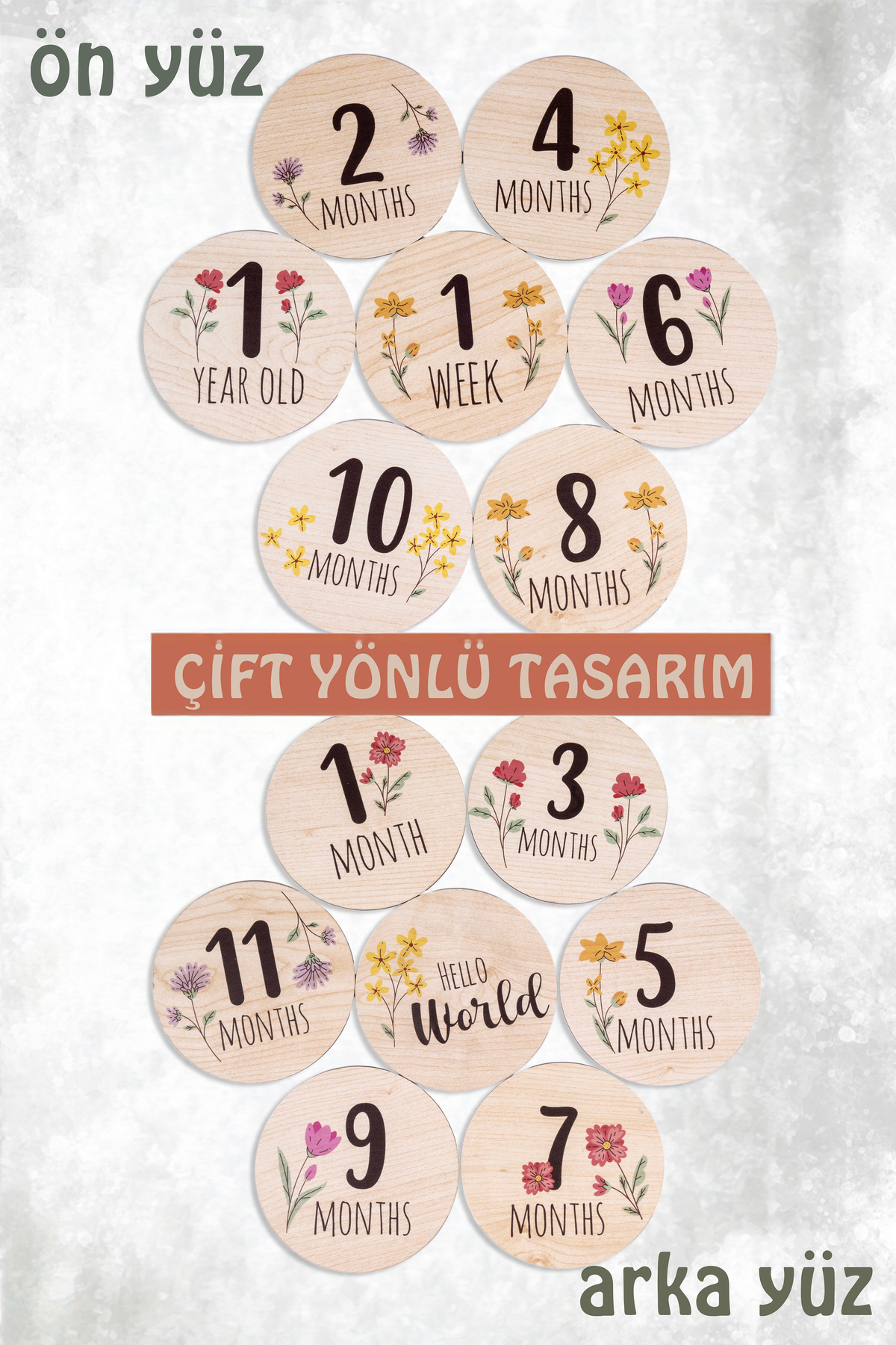 ceodesign Bebek Fotoğraf Çekim Anı Diski Ahşap İngilizce Bebek Hediyesi fotoğrafı 4 (önizleme)