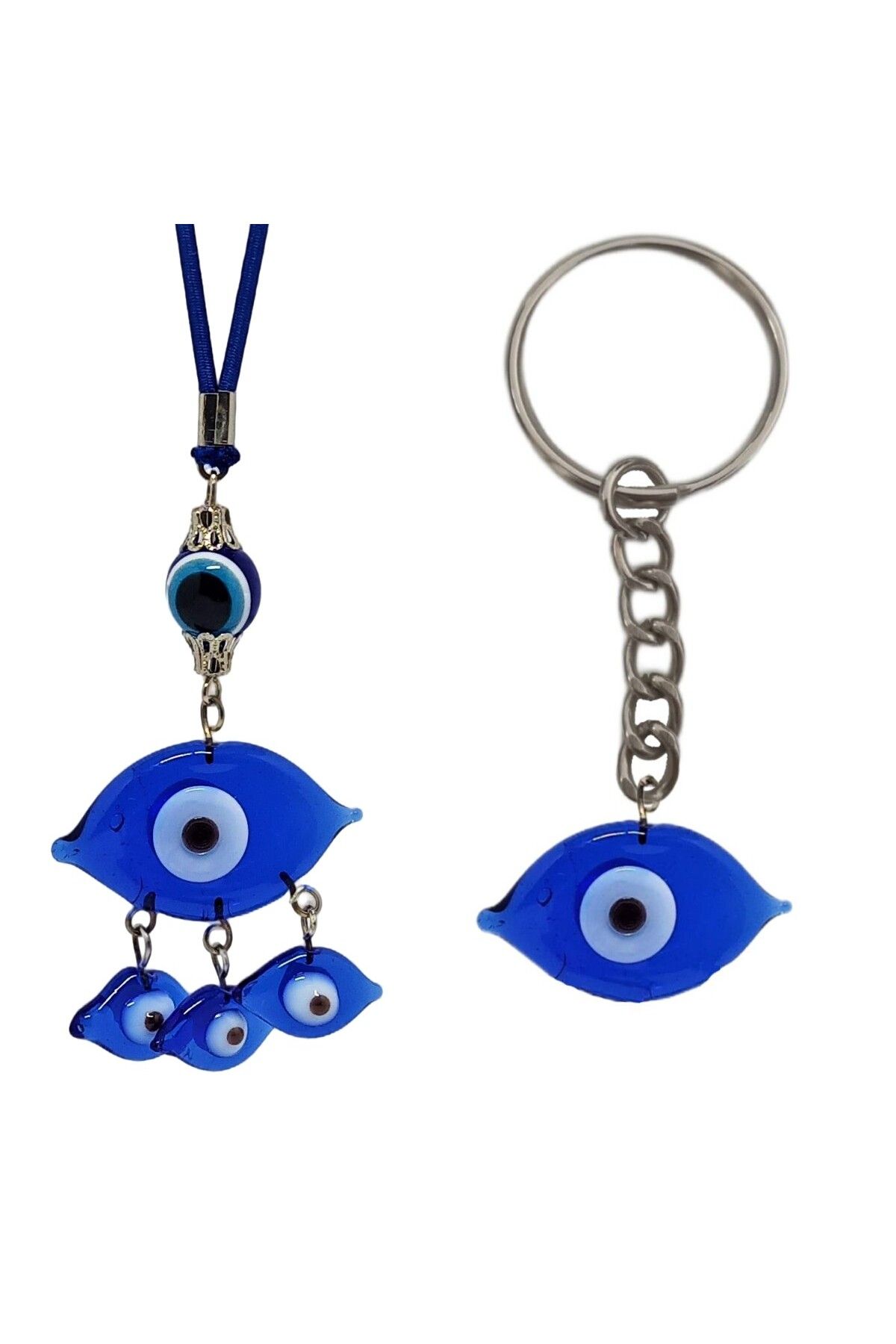 BeyoğluHediyelik-2 Pcs Eye Model Imported Glass Automobile Rearview Mirror Ornament Accessory Keychain 1
