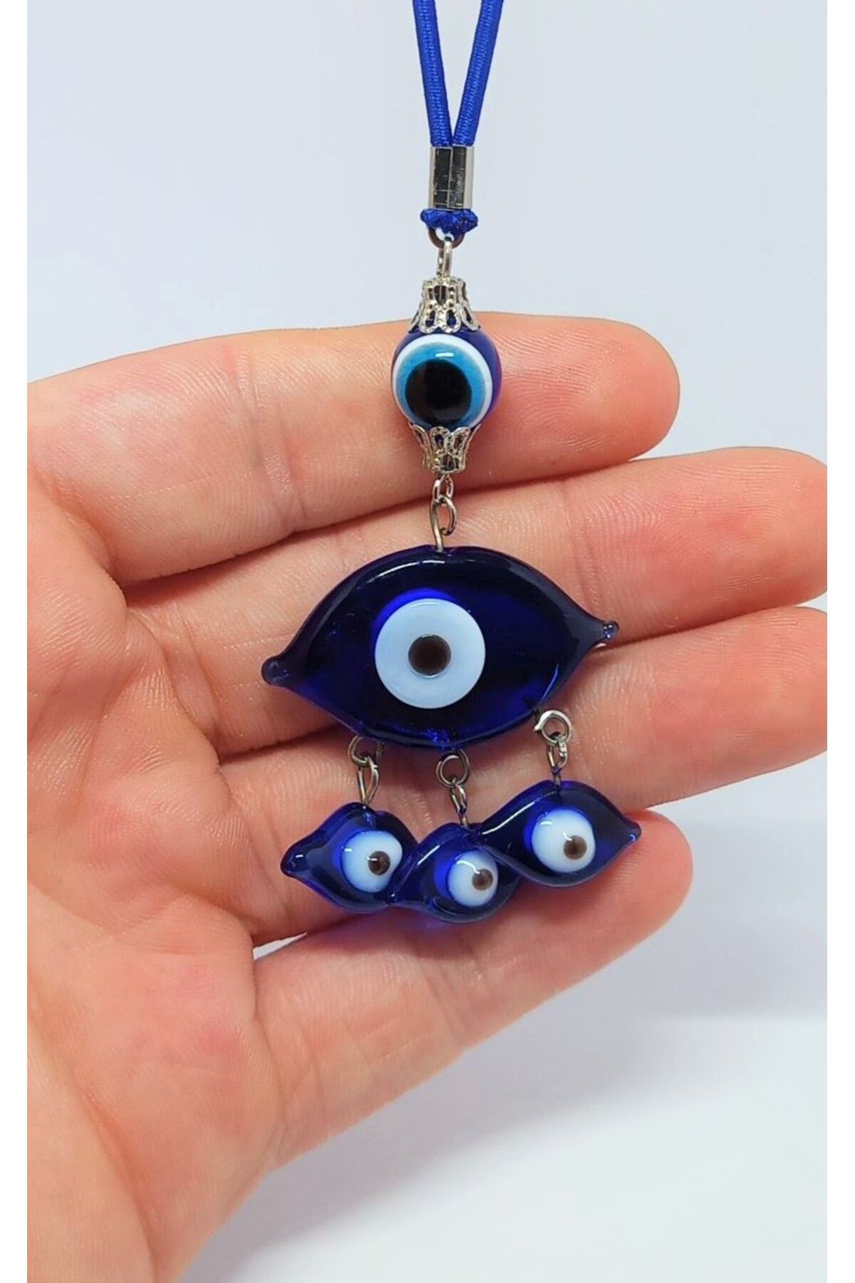 BeyoğluHediyelik-2 Pcs Eye Model Imported Glass Automobile Rearview Mirror Ornament Accessory Keychain 2